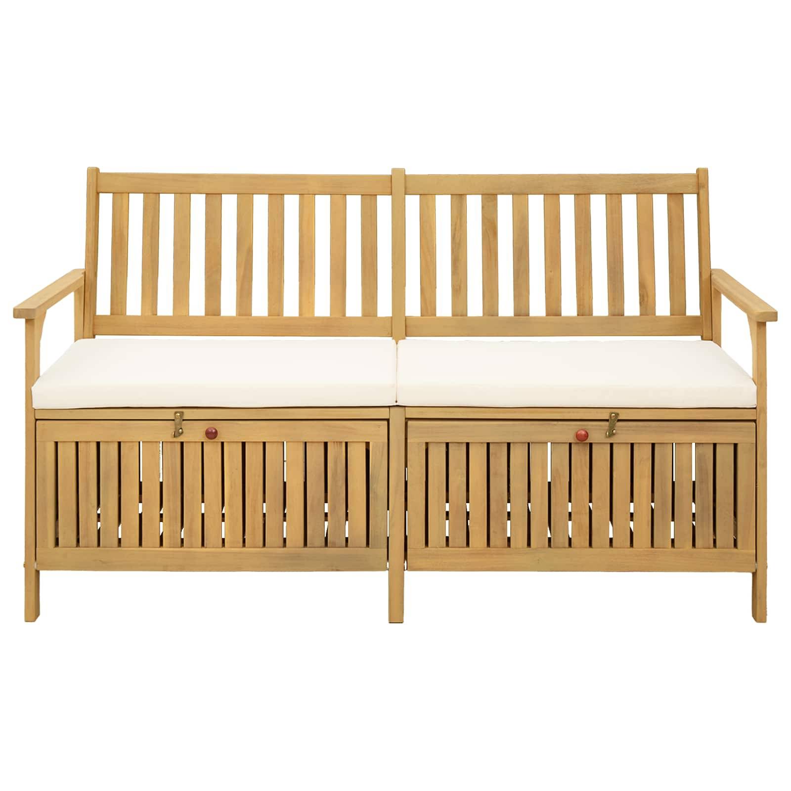 vidaXL Sitzbank mit Stauraum mit Kissen mit Speicher 148 x 63 x 84 cm