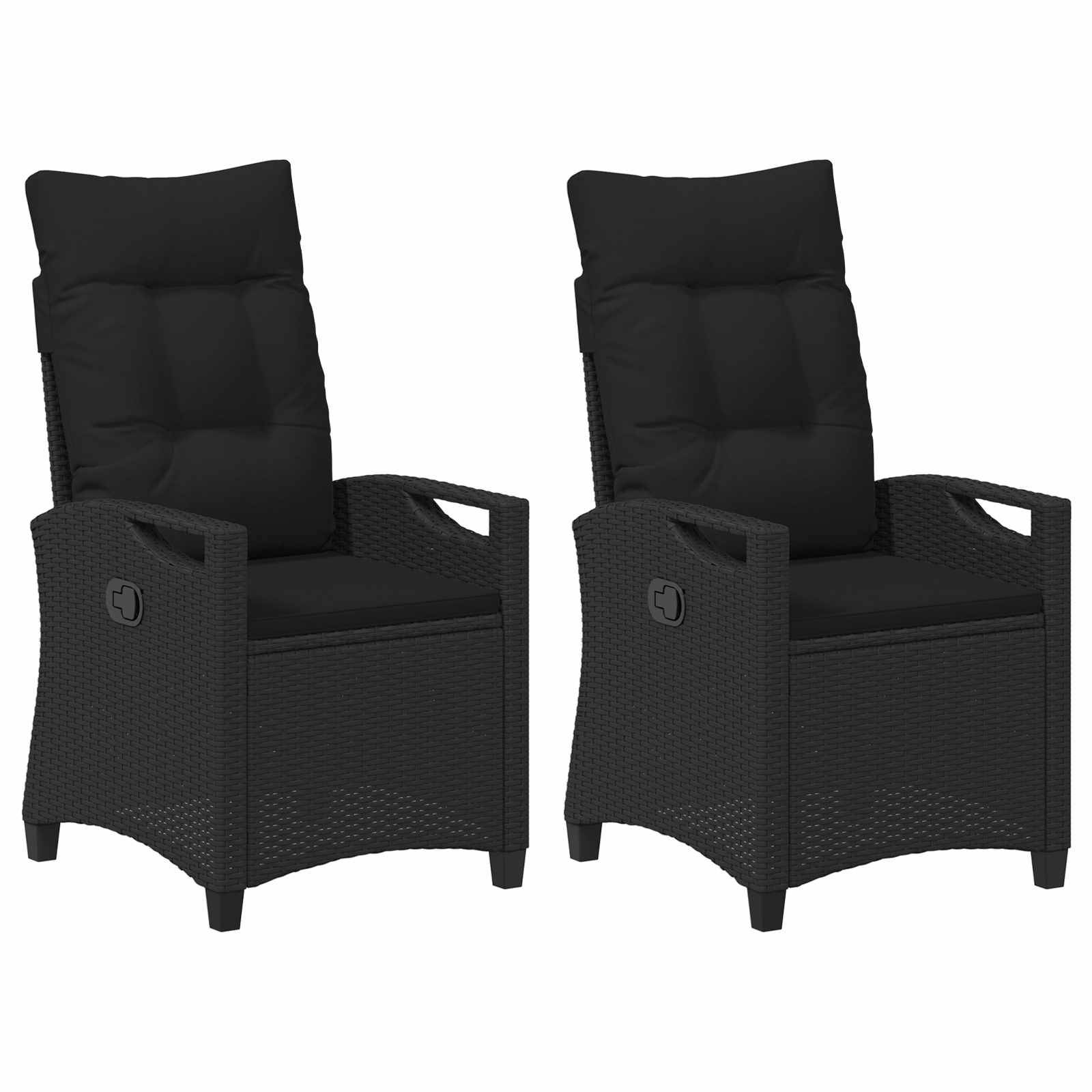 vidaXL Gartenstuhl 2 pcs Schwarz 56 x 64 x 94 cm Stahl und Polyester