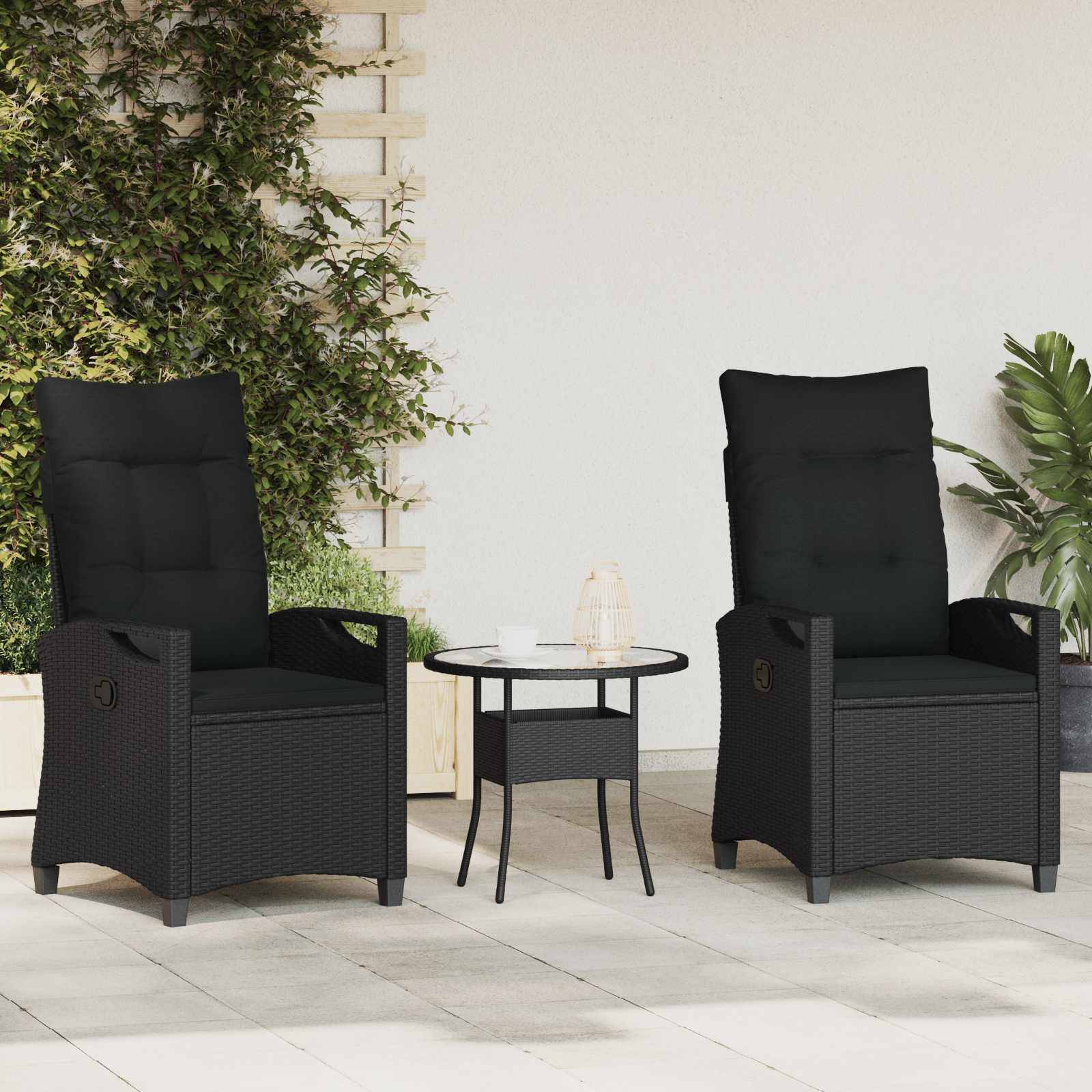 vidaXL Gartenstuhl 2 pcs Schwarz 56 x 64 x 94 cm Stahl und Polyester