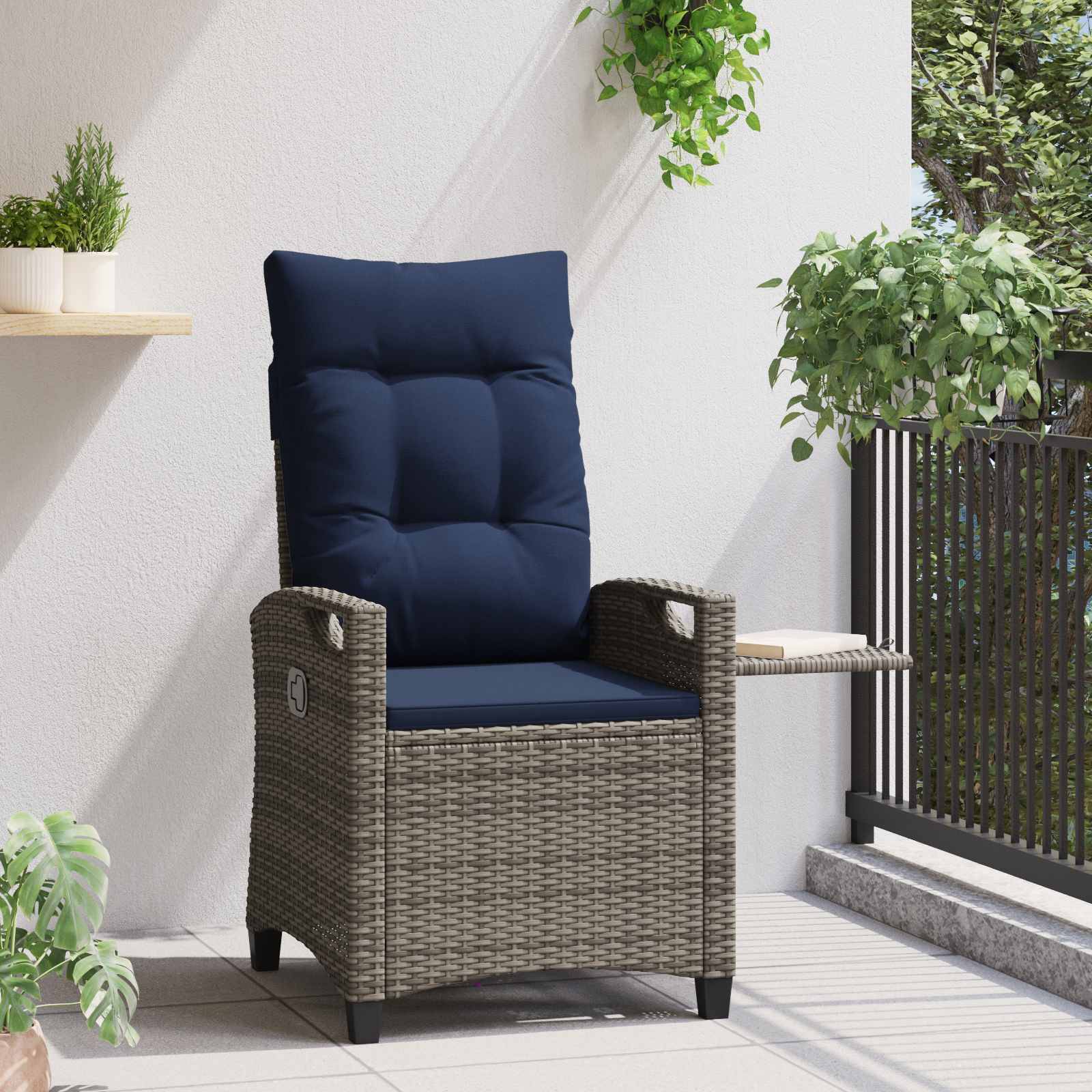 vidaXL Verstellbarer Gartenstuhl 56 x 60 x 112 cm Stahl