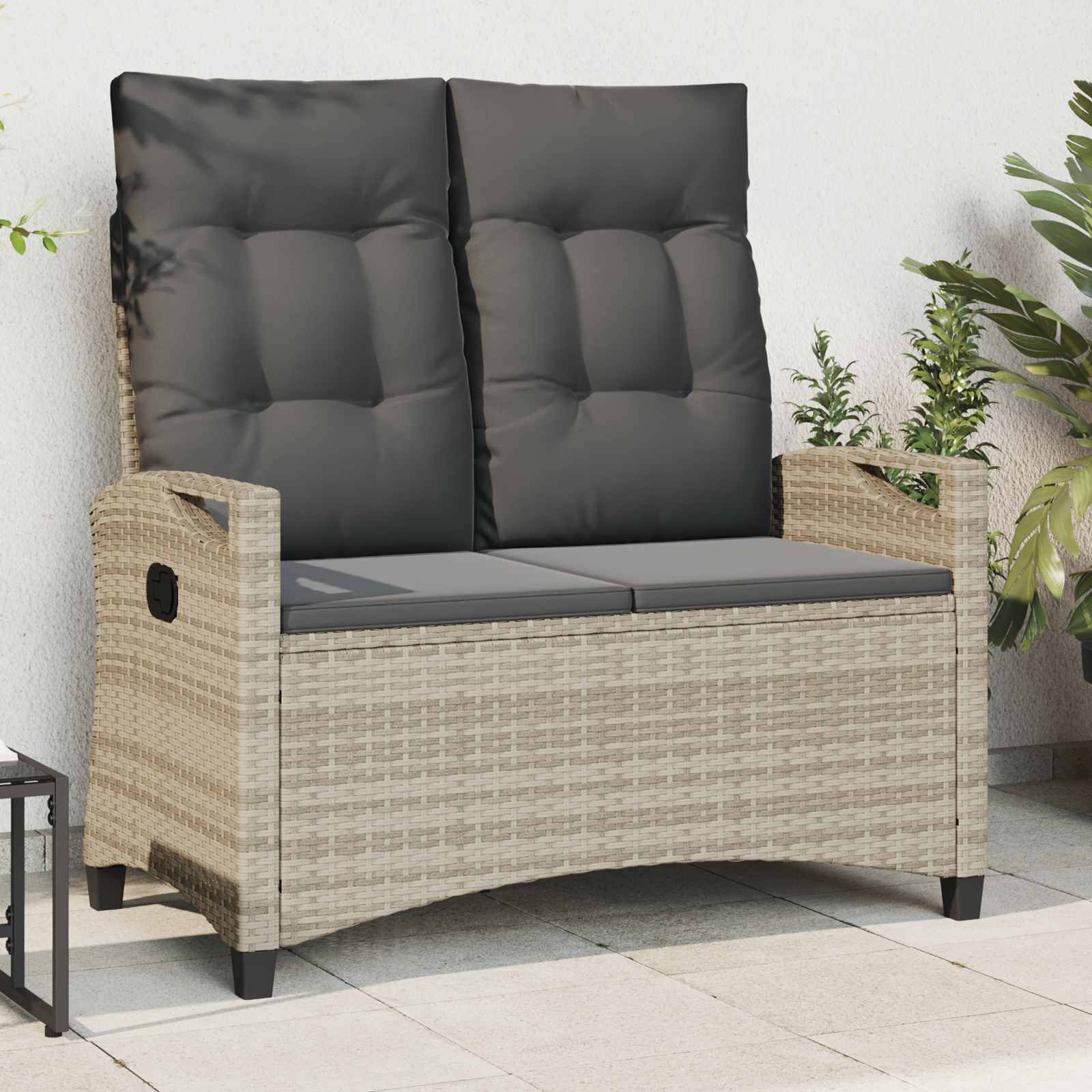 vidaXL Gartenbank mit Kissen 105 x 60 x 112 cm Stahl
