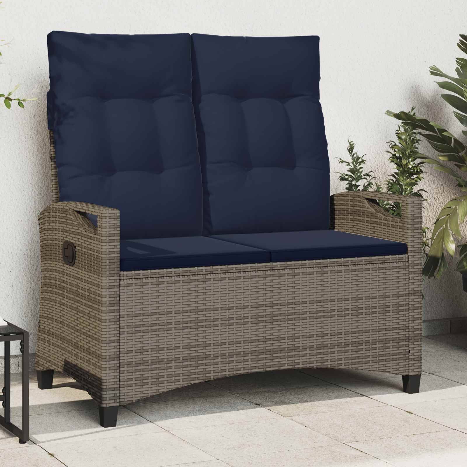 vidaXL Gartenbank mit Kissen 105 x 60 x 112 cm Stahl