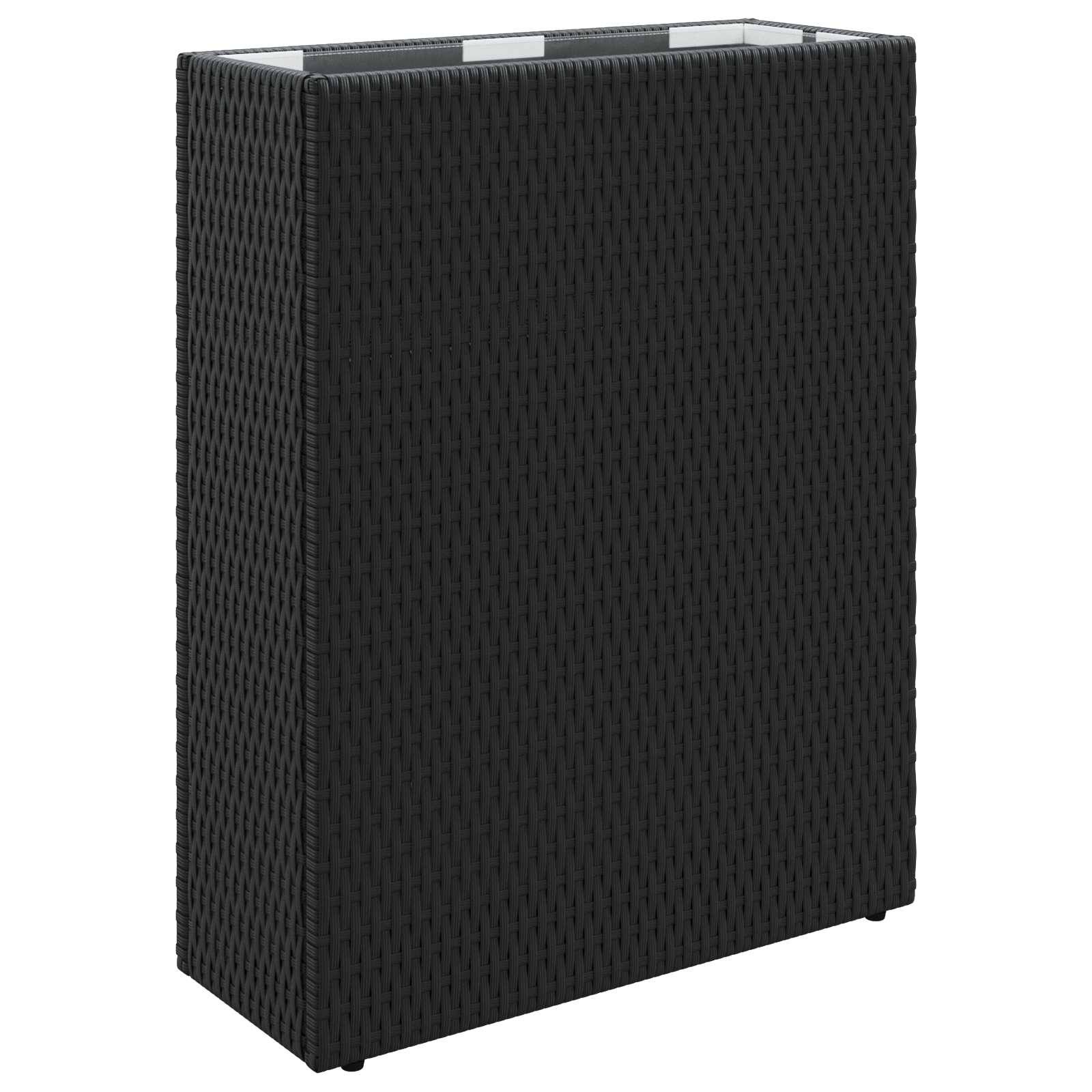 vidaXL Hoher Pflanzkübel Schwarz 55 x 22 x 70 cm Poly-Rattan