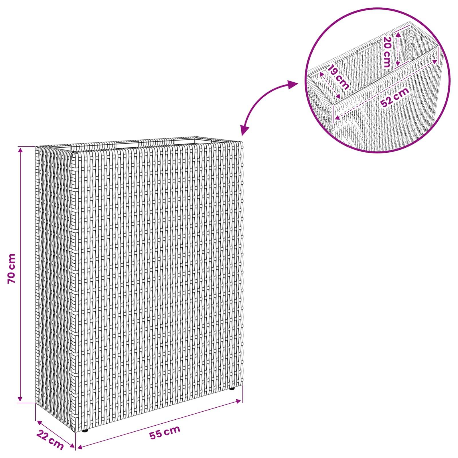 vidaXL Hoher Pflanzer 55 x 22 x 70 cm Ja