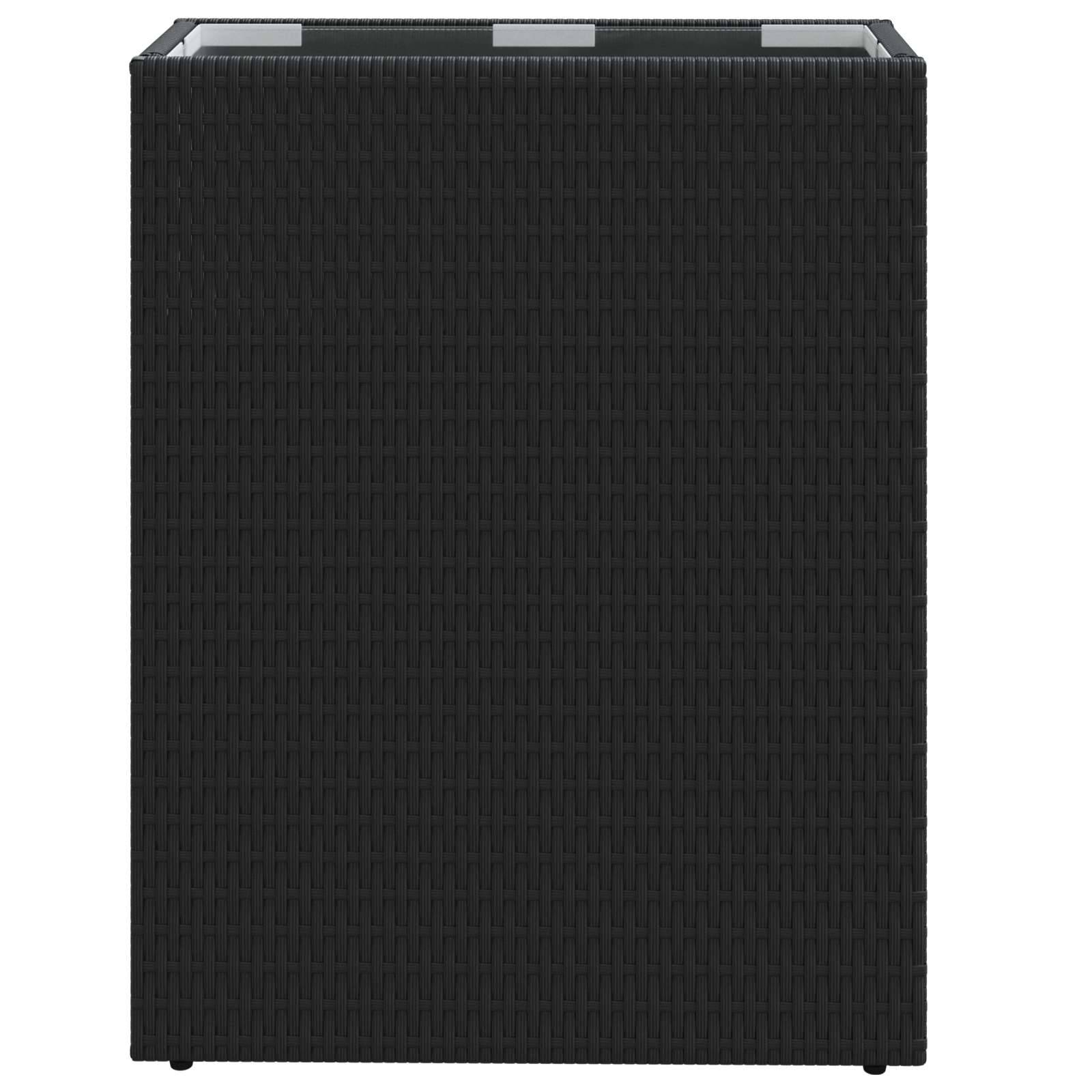 vidaXL Hoher Pflanzkübel Schwarz 55 x 22 x 70 cm Poly-Rattan