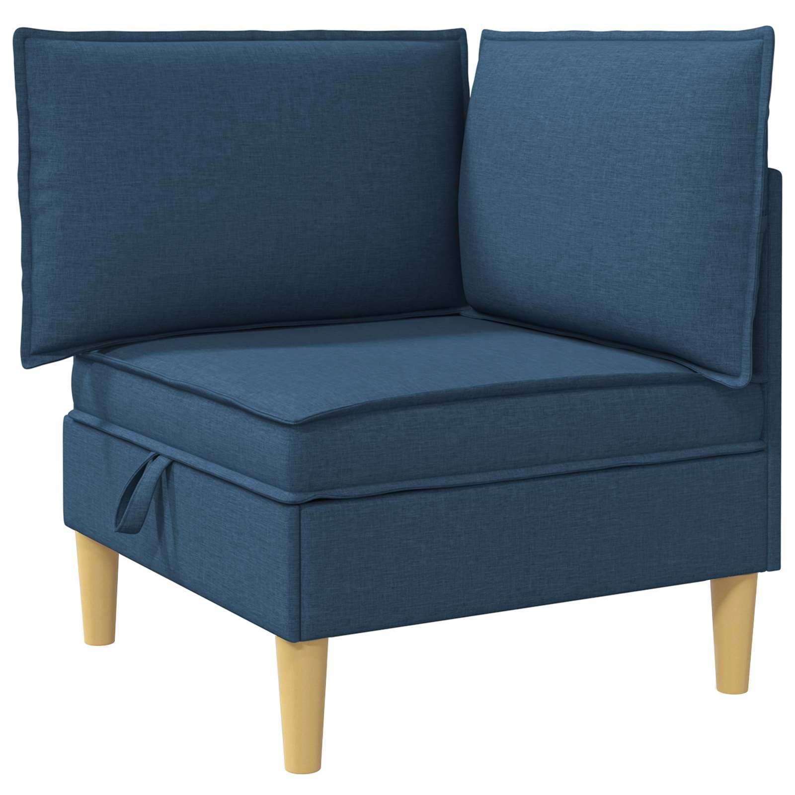 vidaXL Wohnzimmergarnitur mit Kissen mit Speicher 5 pcs Blau Stoff