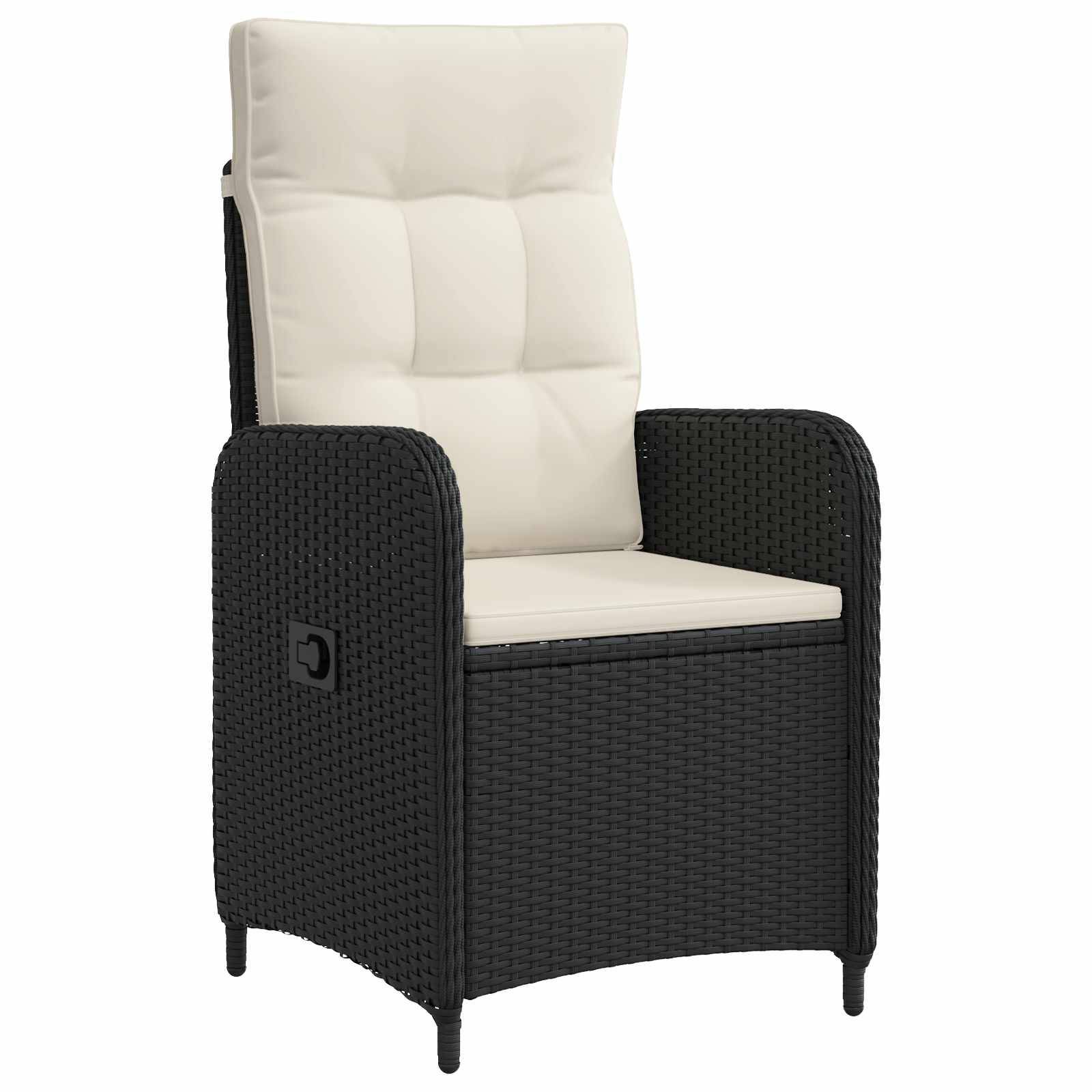 vidaXL Verstellbarer Gartenstuhl Schwarz und Cremeweiß 57 x 63 x 94 cm
