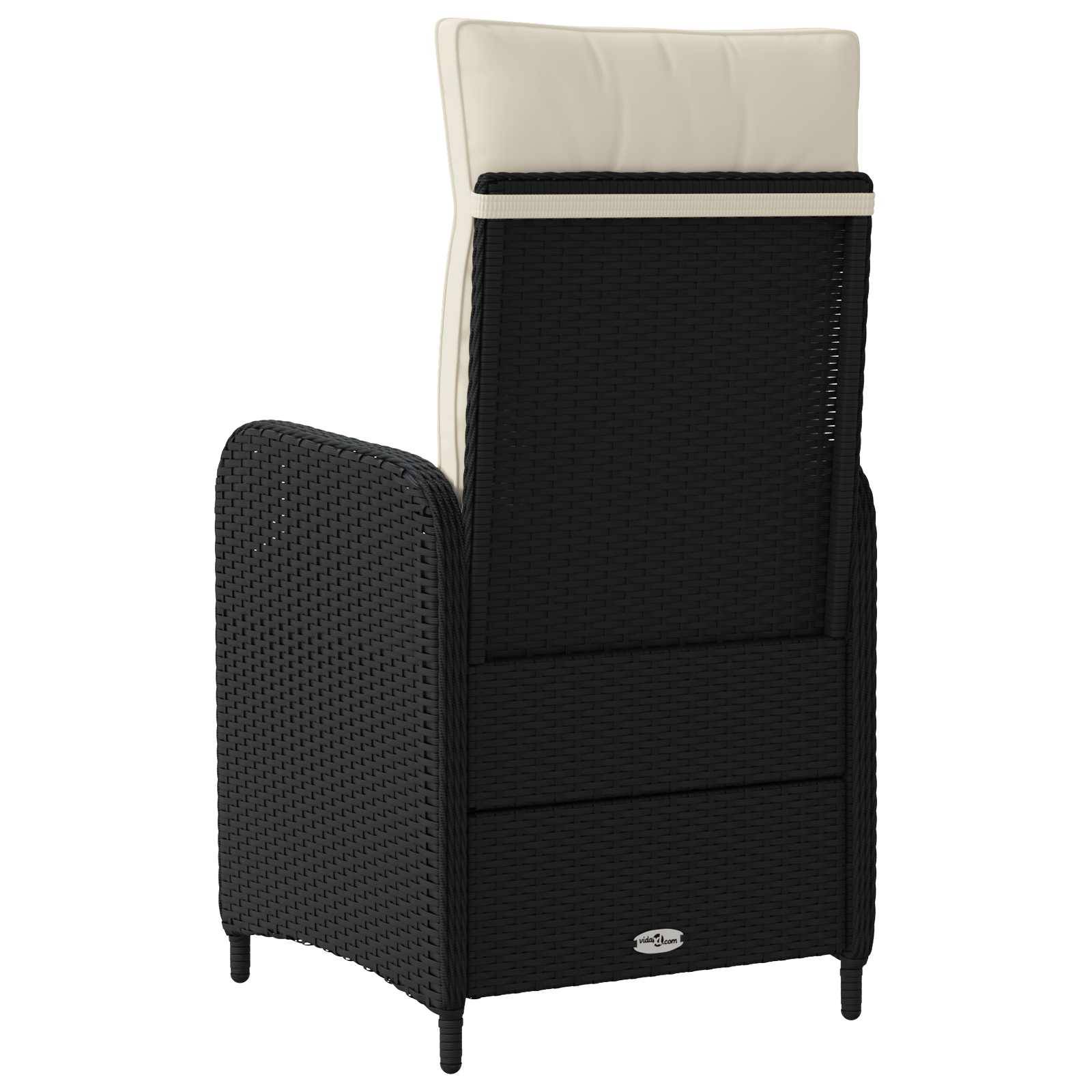 vidaXL Verstellbarer Gartenstuhl Schwarz und Cremeweiß 57 x 63 x 94 cm