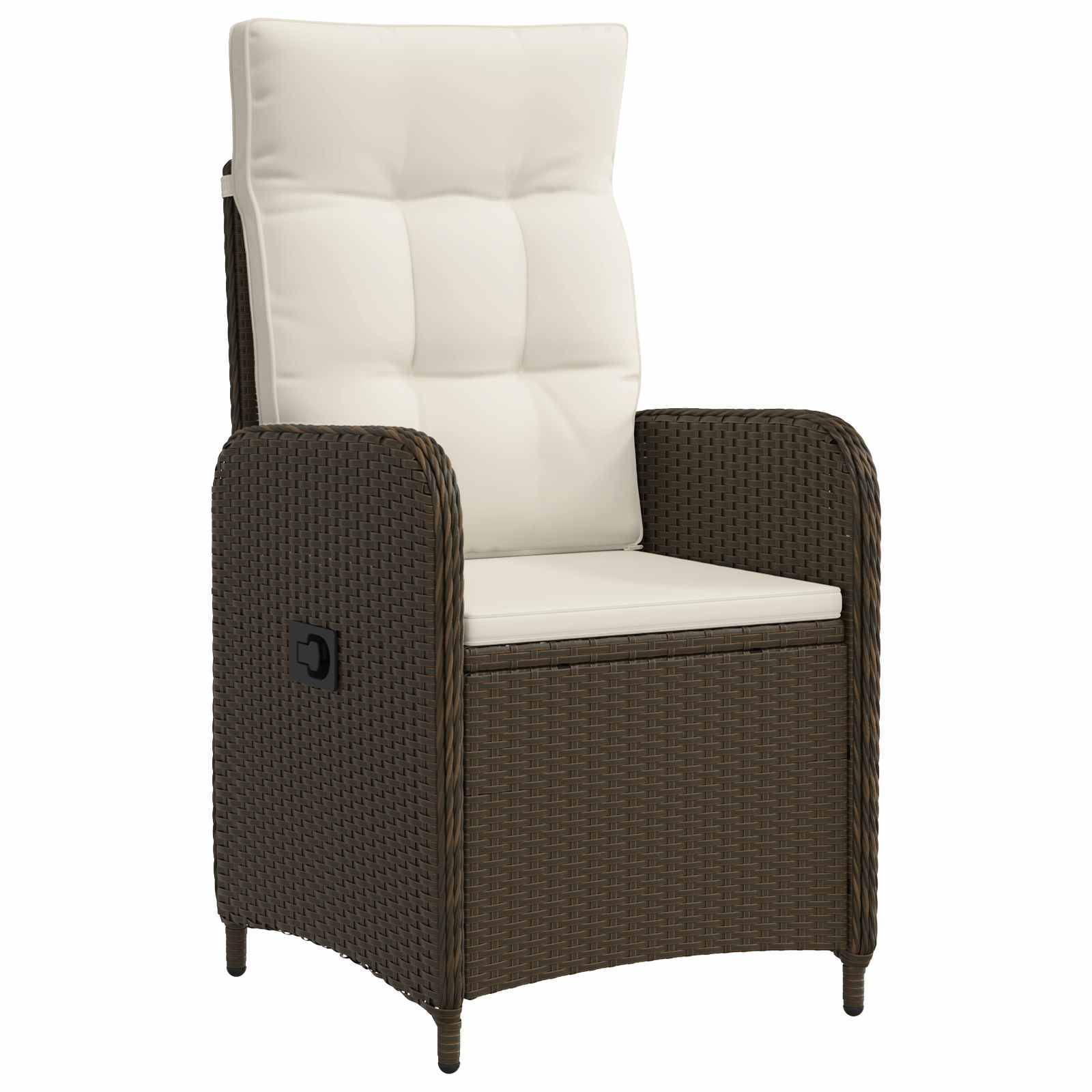 vidaXL Verstellbarer Gartenstuhl Braun und Creme Weiß 57 x 63 x 94 cm
