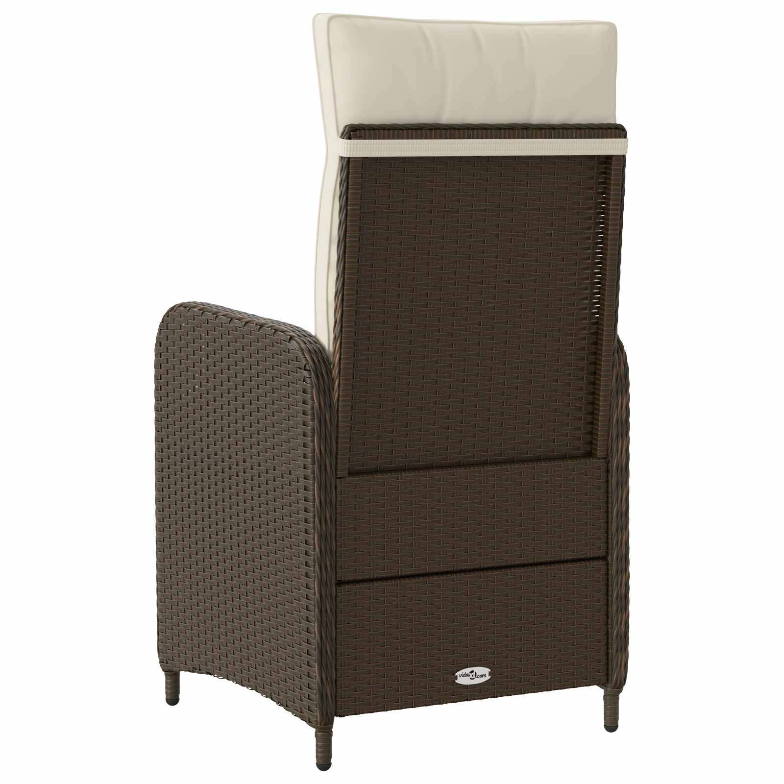 vidaXL Verstellbarer Gartenstuhl Braun und Creme Weiß 57 x 63 x 94 cm