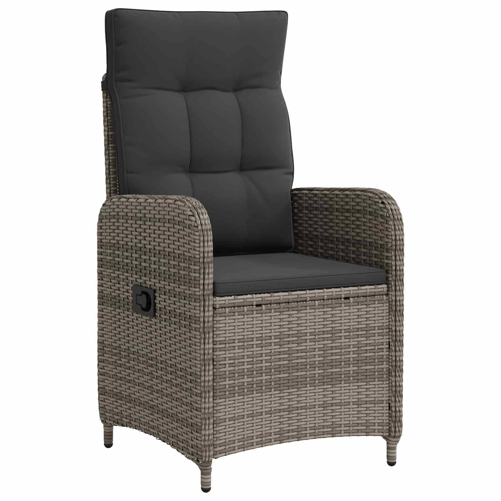 vidaXL Verstellbarer Gartenstuhl Grau und Dunkelgrau 57 x 63 x 94 cm