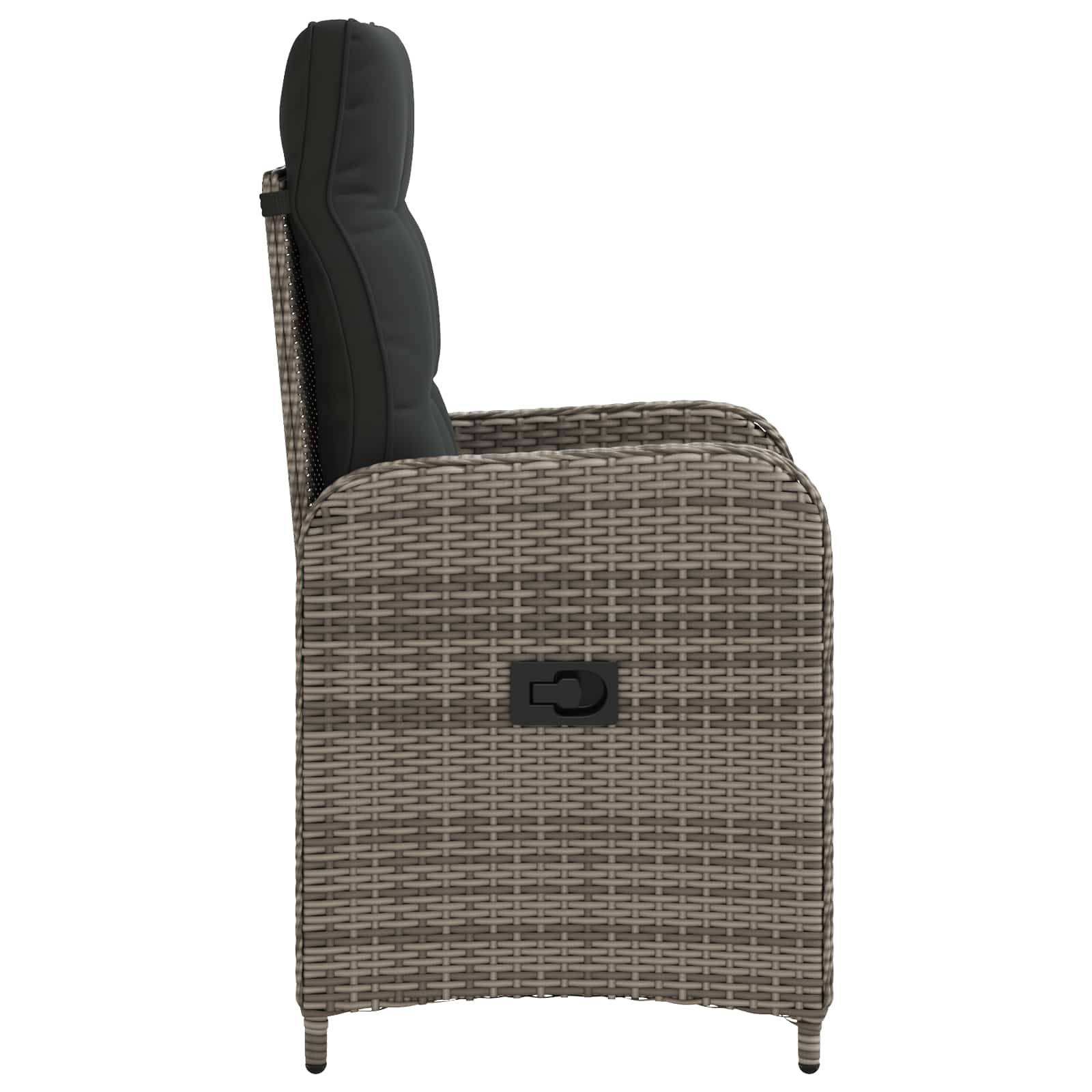 vidaXL Verstellbarer Gartenstuhl Grau und Dunkelgrau 57 x 63 x 94 cm
