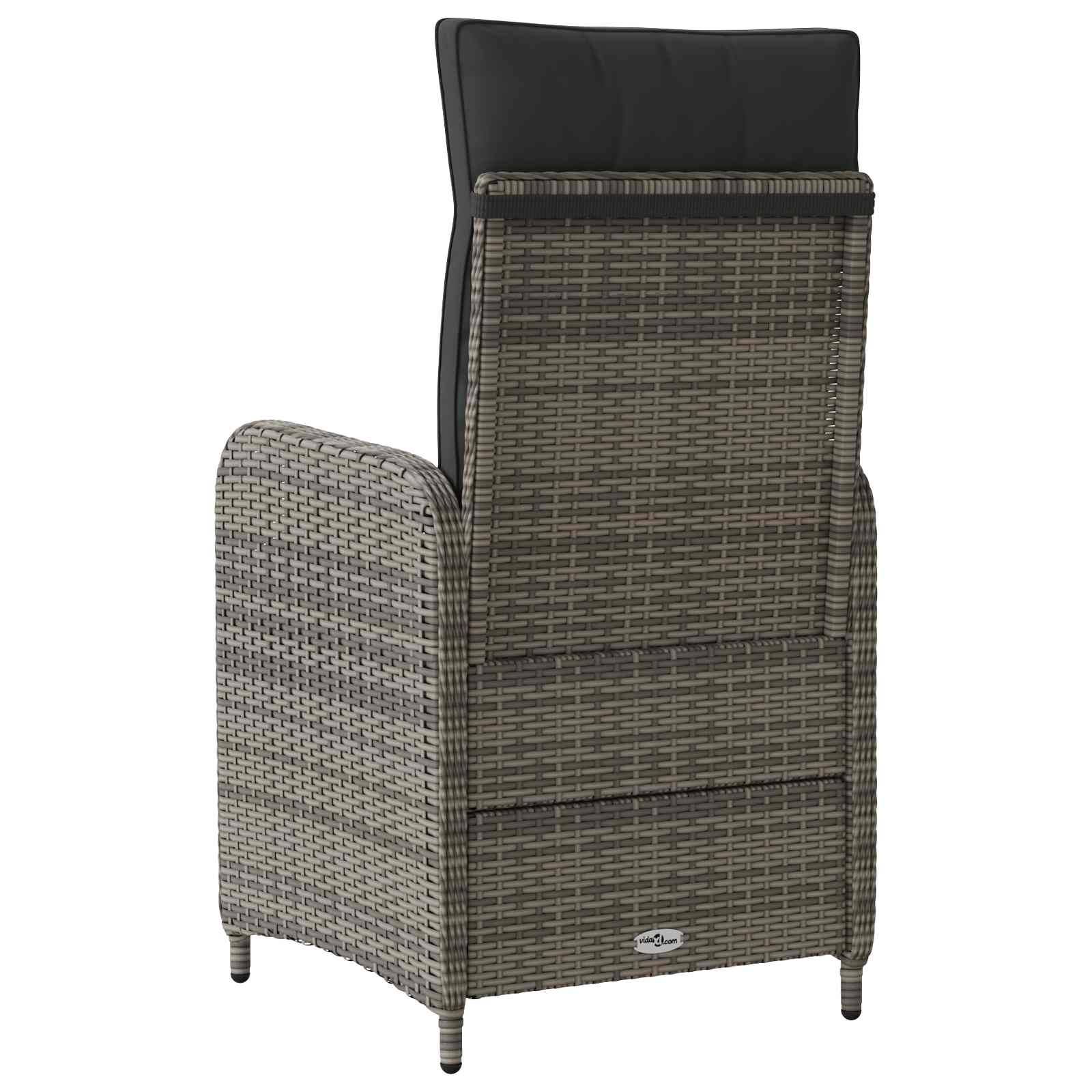 vidaXL Verstellbarer Gartenstuhl Grau und Dunkelgrau 57 x 63 x 94 cm