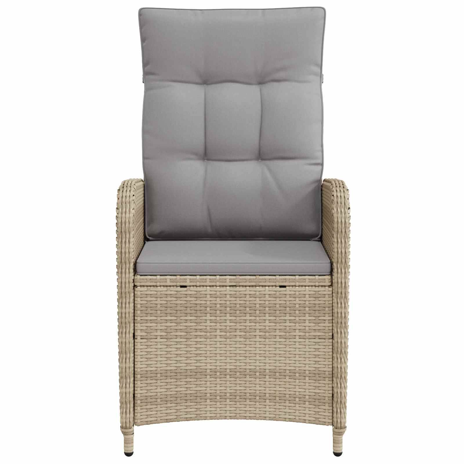 vidaXL Verstellbarer Gartenstuhl Beige und Hellgrau 57 x 63 x 94 cm