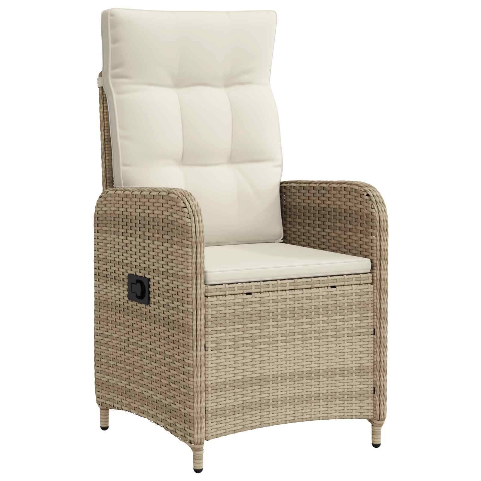 vidaXL Verstellbarer Gartenstuhl Beige und Cremeweiß 57 x 63 x 94 cm