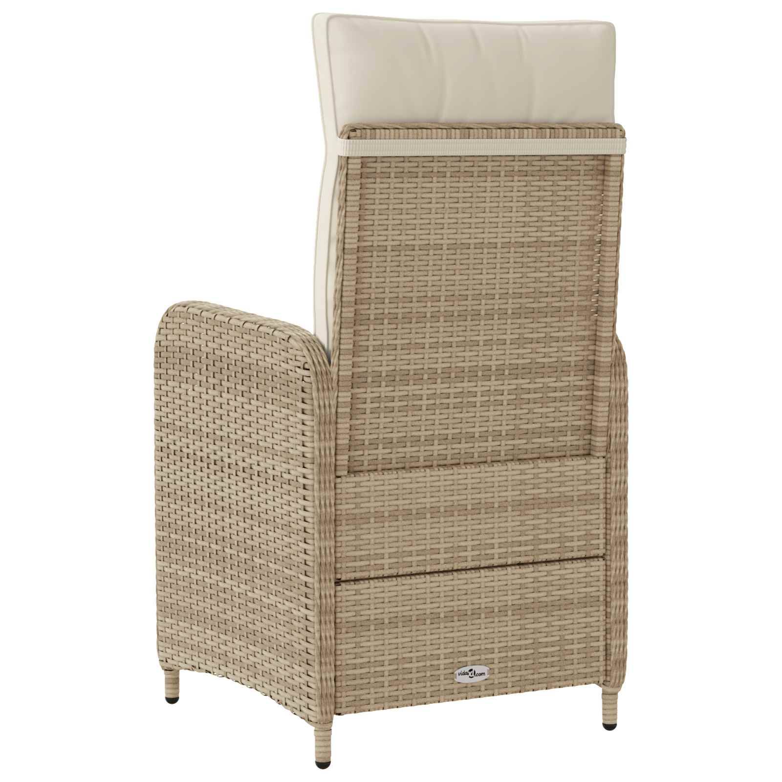 vidaXL Verstellbarer Gartenstuhl Beige und Cremeweiß 57 x 63 x 94 cm