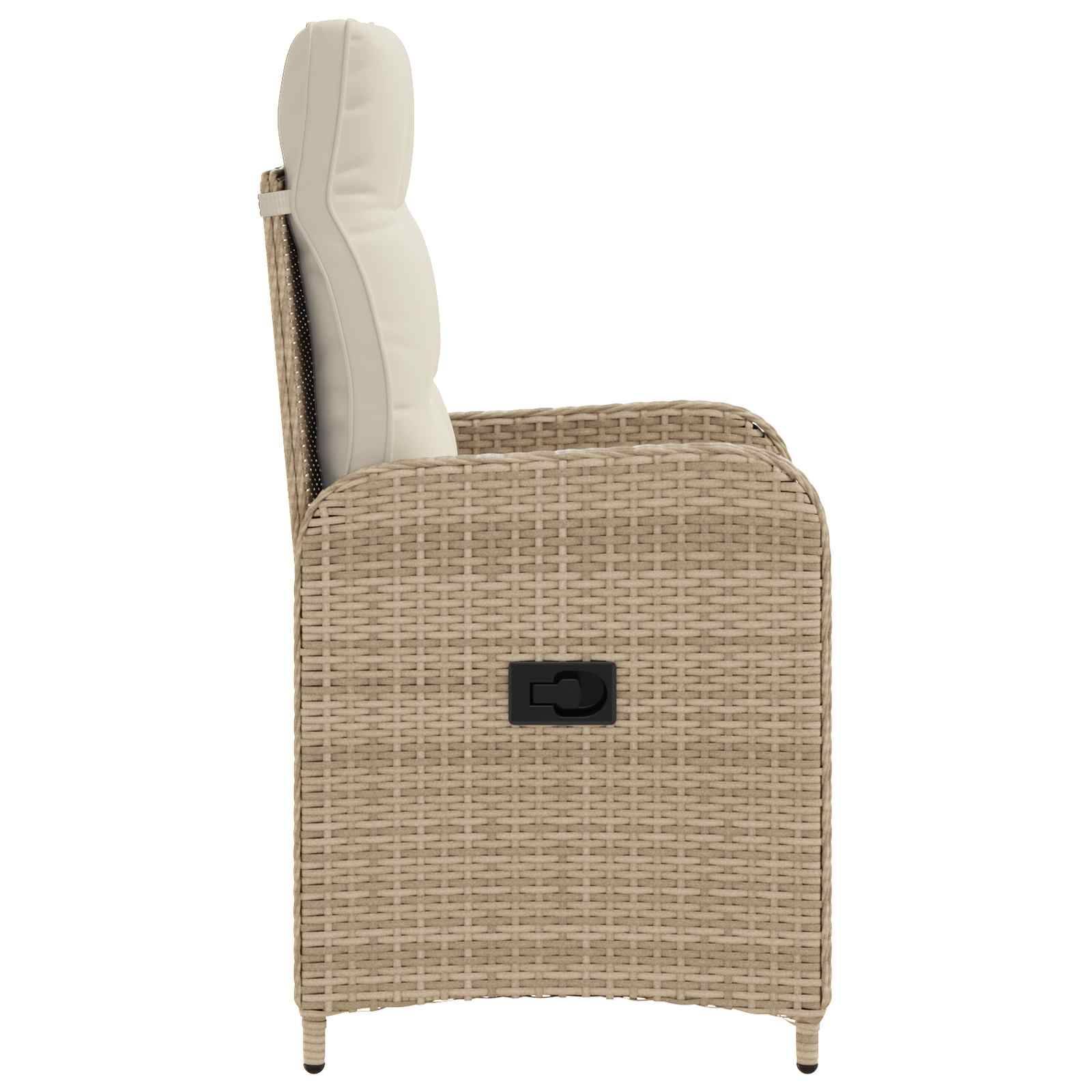 vidaXL Verstellbarer Gartenstuhl Beige und Cremeweiß 57 x 63 x 94 cm