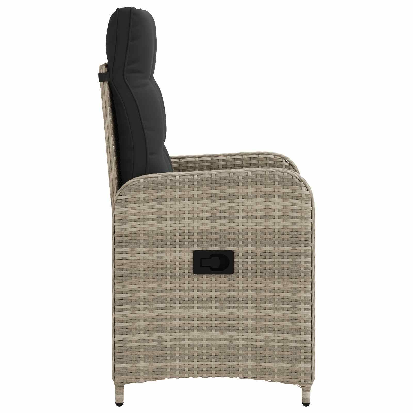 vidaXL Verstellbarer Gartenstuhl mit Kissen Hellgrau und Dunkelgrau