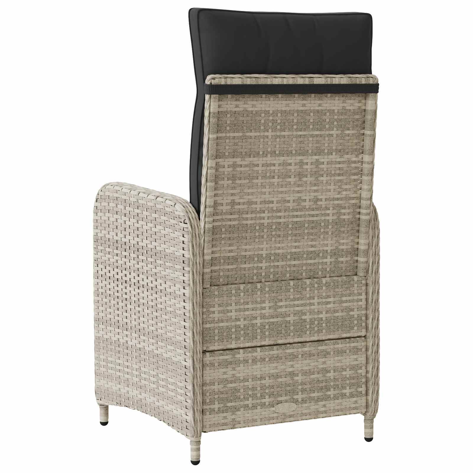 vidaXL Verstellbarer Gartenstuhl mit Kissen Hellgrau und Dunkelgrau