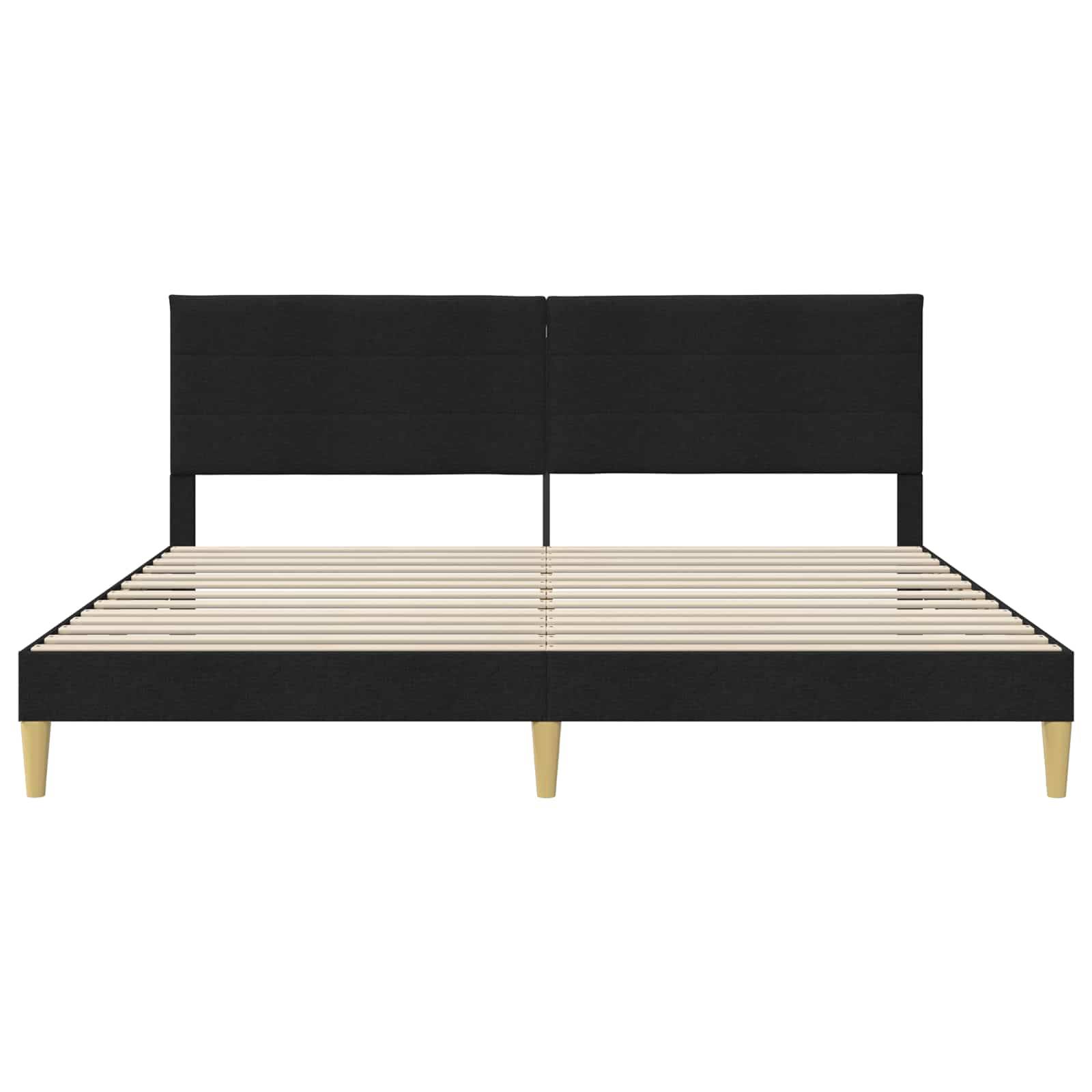 vidaXL Bettrahmen mit Kopfteil Schwarz 180 x 200 cm Stoff