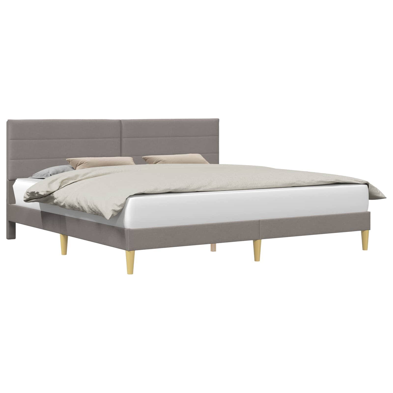 vidaXL Bettrahmen mit Kopfteil Taupe 180 x 200 cm Stoff
