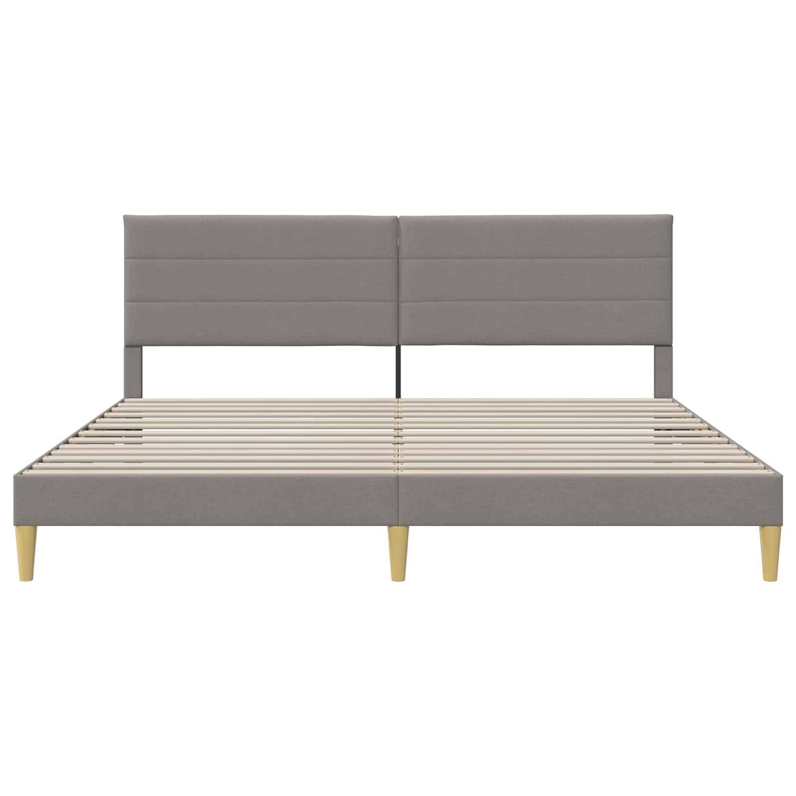 vidaXL Bettrahmen mit Kopfteil Taupe 180 x 200 cm Stoff
