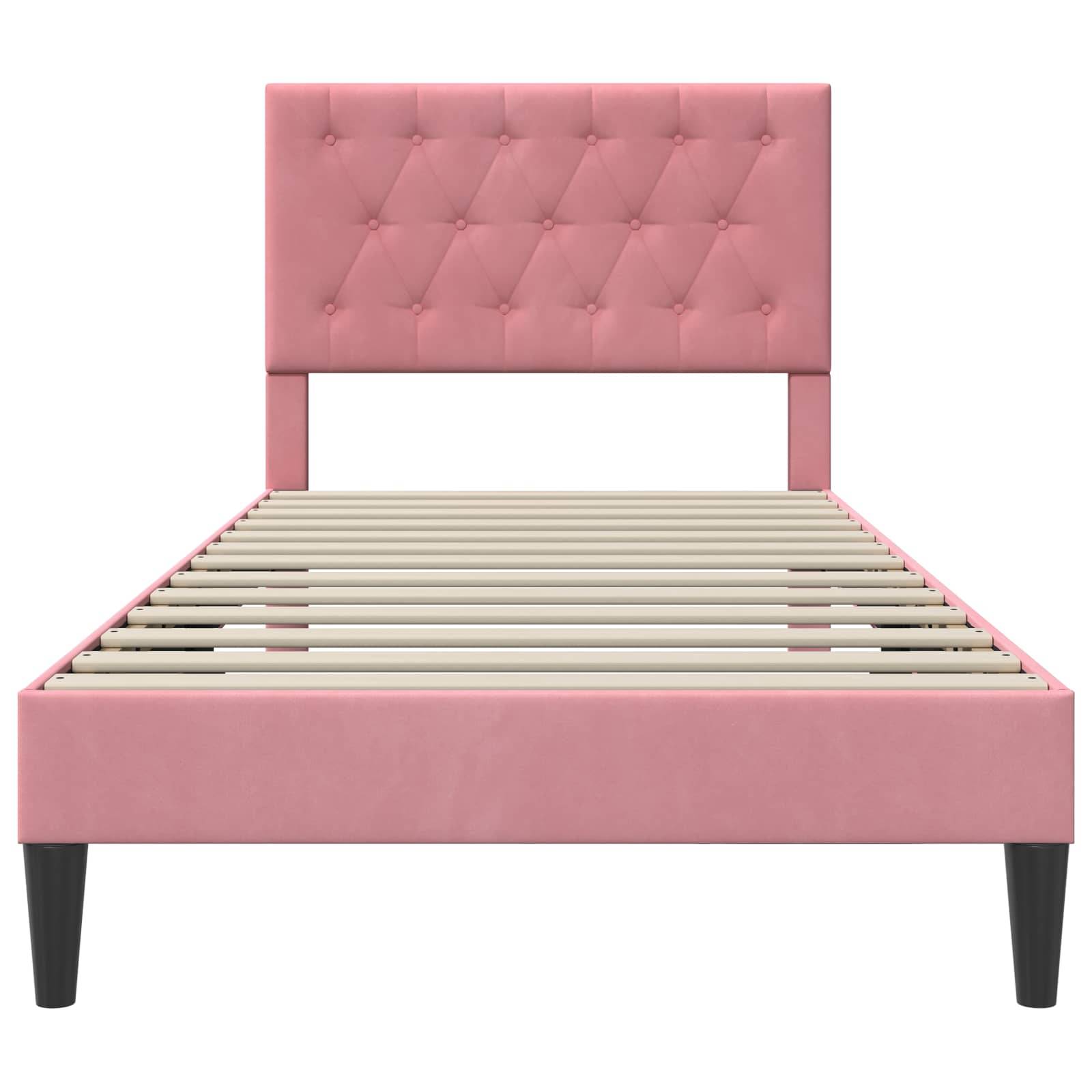vidaXL Bettrahmen mit Kopfteil Rosa 80 x 200 cm Samt
