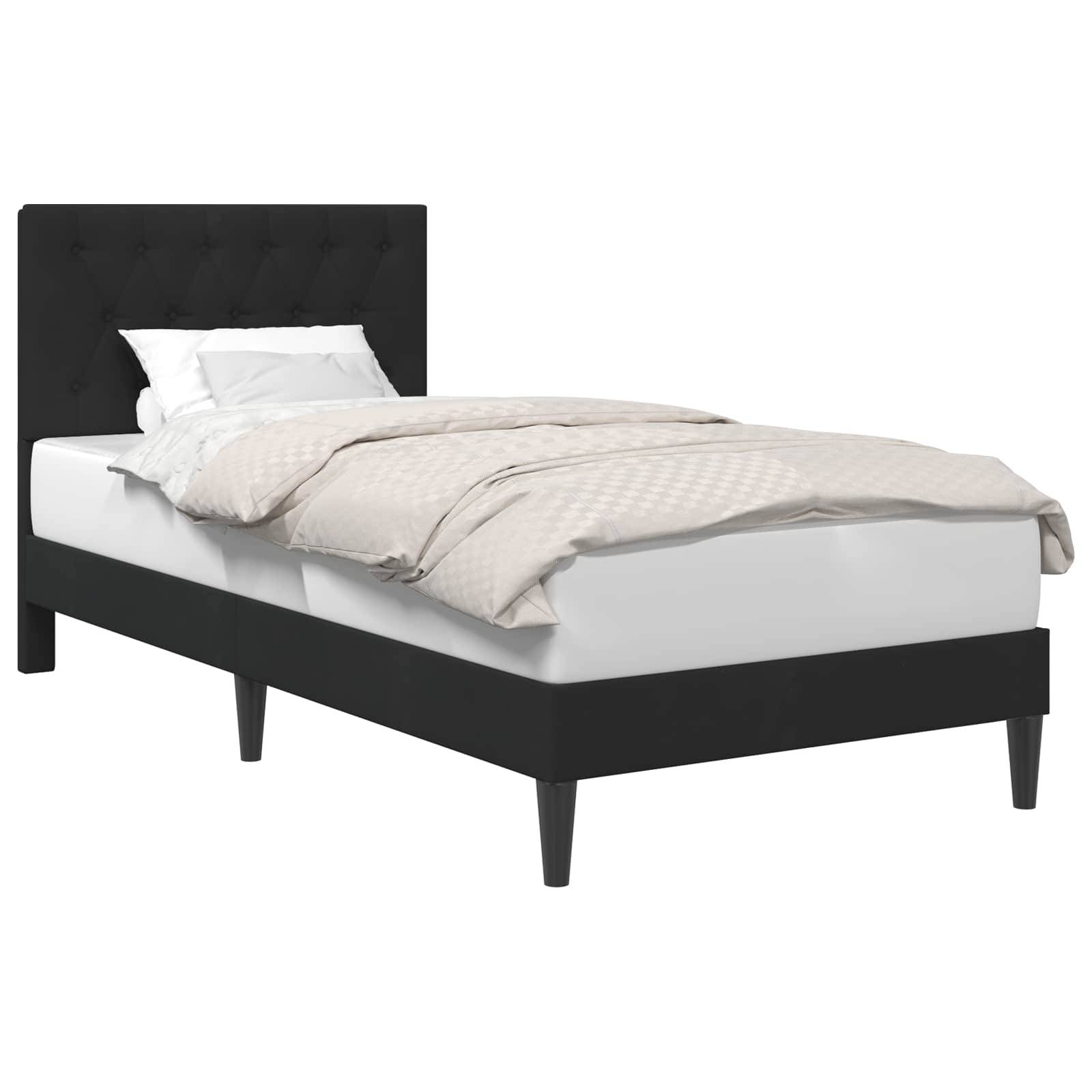 vidaXL Bettrahmen mit Kopfteil Schwarz 80 x 200 cm Samt