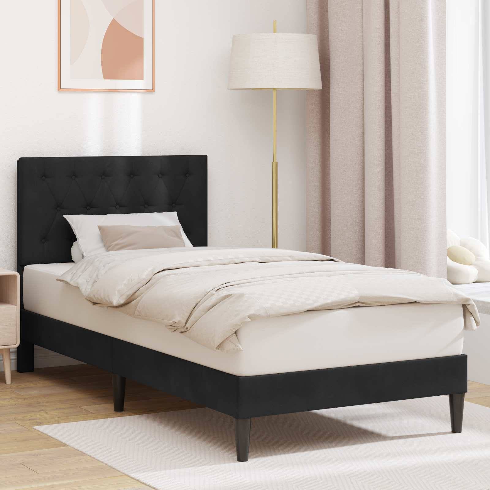 vidaXL Bettrahmen mit Kopfteil Schwarz 80 x 200 cm Samt