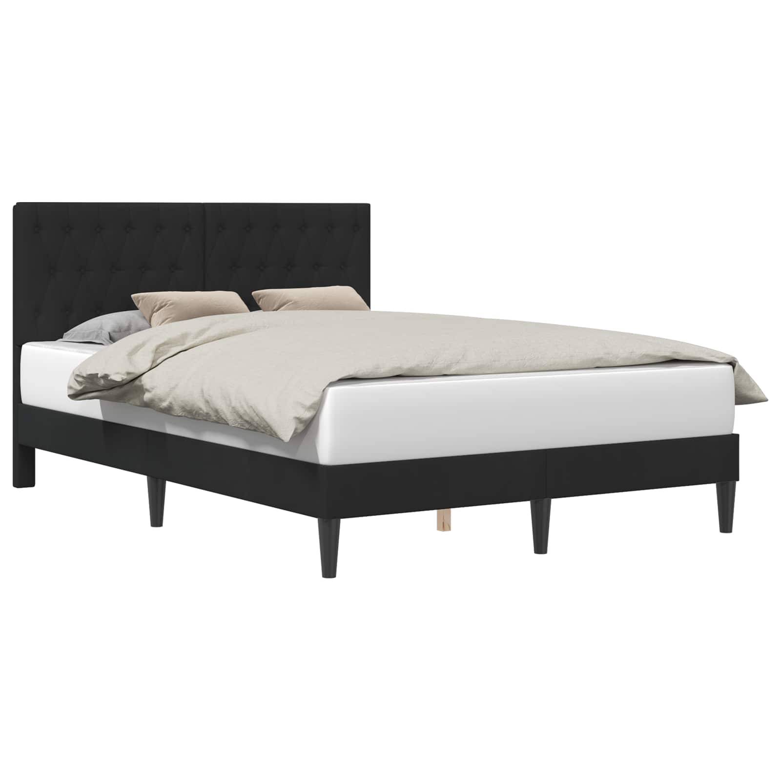 vidaXL Bettrahmen mit Kopfteil Schwarz 120 x 190 cm Samt