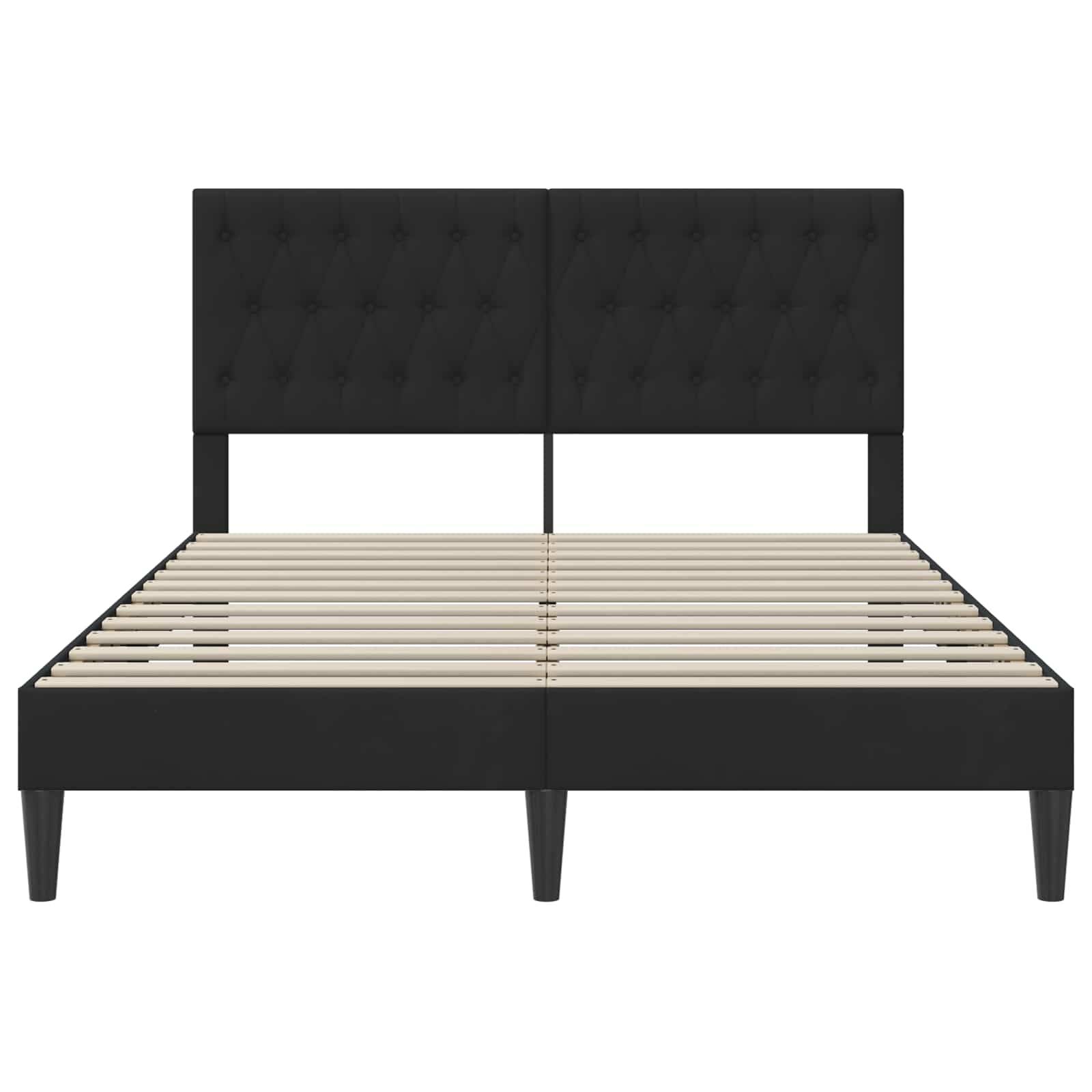 vidaXL Bettrahmen mit Kopfteil Schwarz 120 x 190 cm Samt