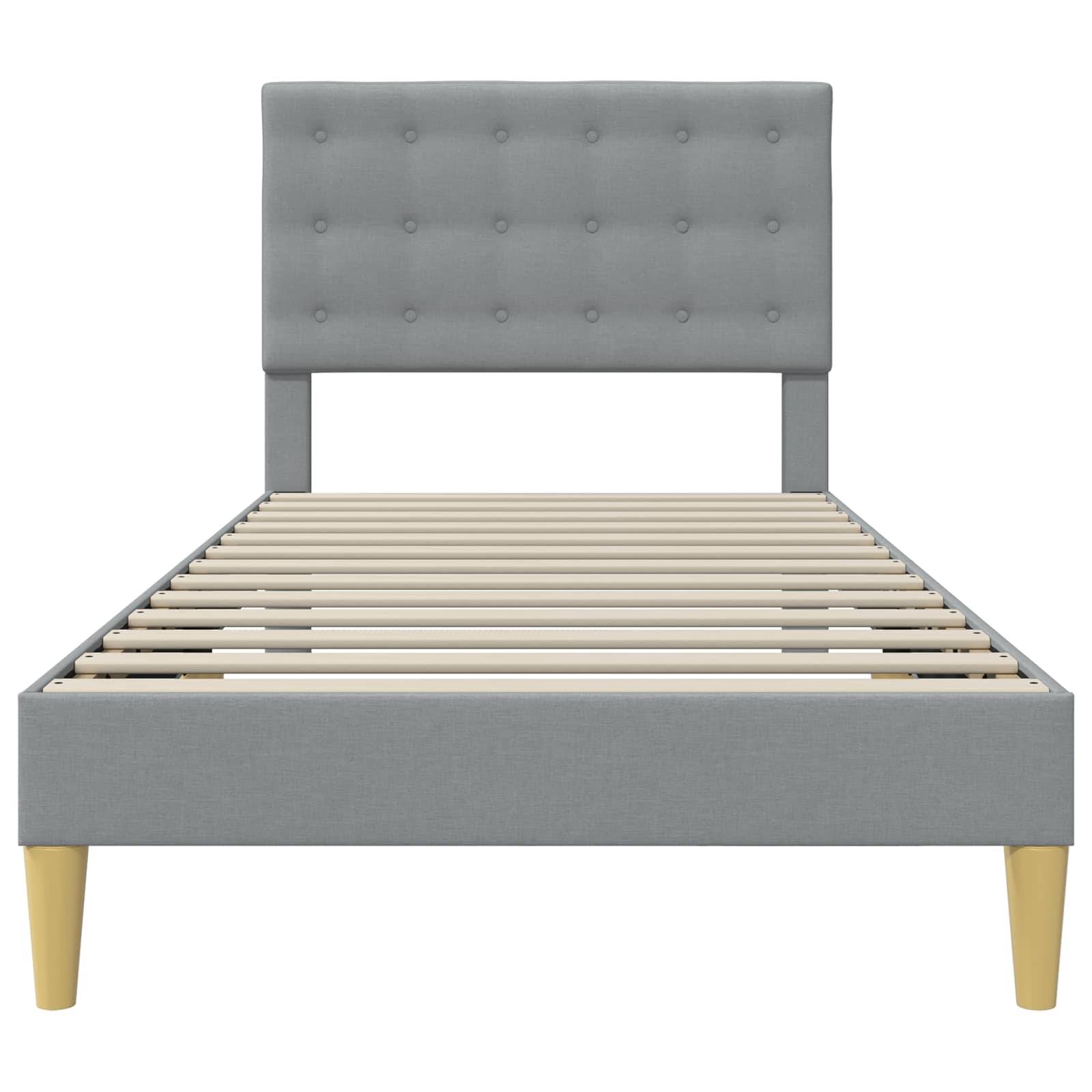 vidaXL Bettrahmen mit Kopfteil Hellgrau 80 x 200 cm Stoff
