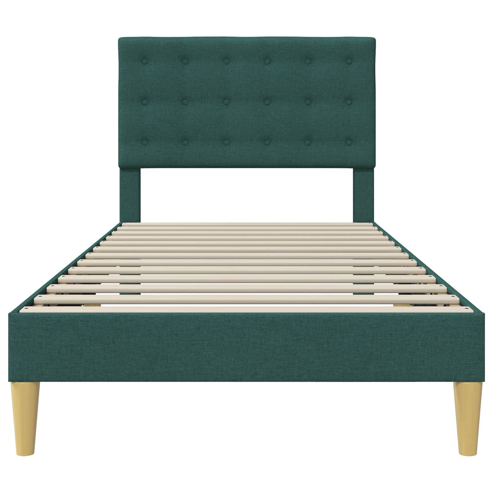 vidaXL Bettrahmen mit Kopfteil Dunkelgrün 80 x 200 cm Stoff