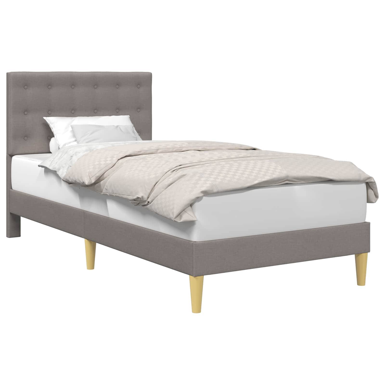 vidaXL Bettrahmen mit Kopfteil Taupe 80 x 200 cm Stoff