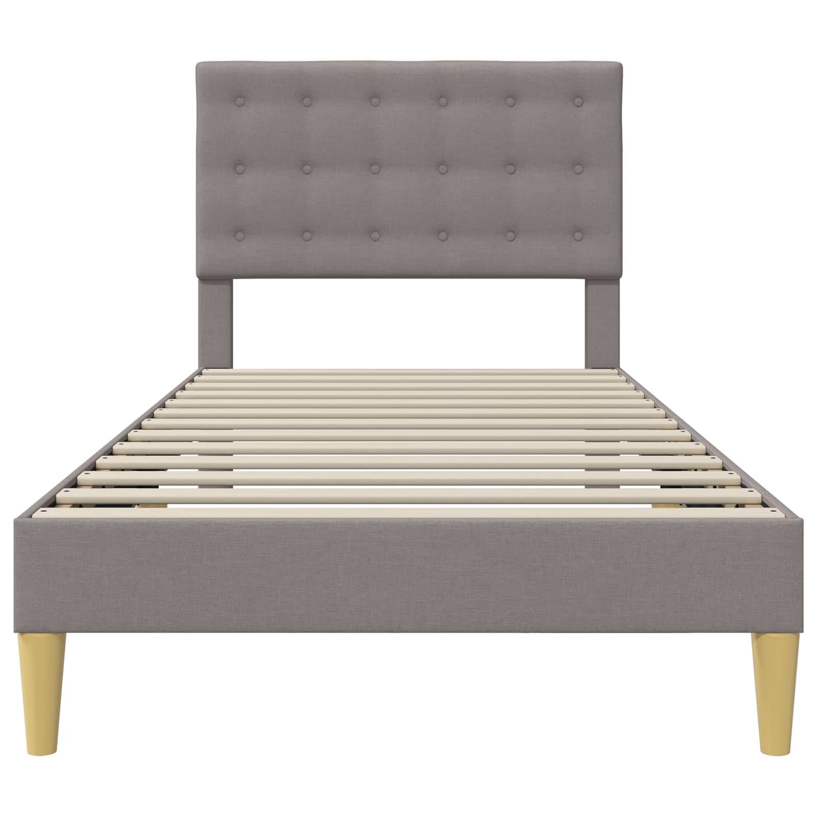 vidaXL Bettrahmen mit Kopfteil Taupe 80 x 200 cm Stoff