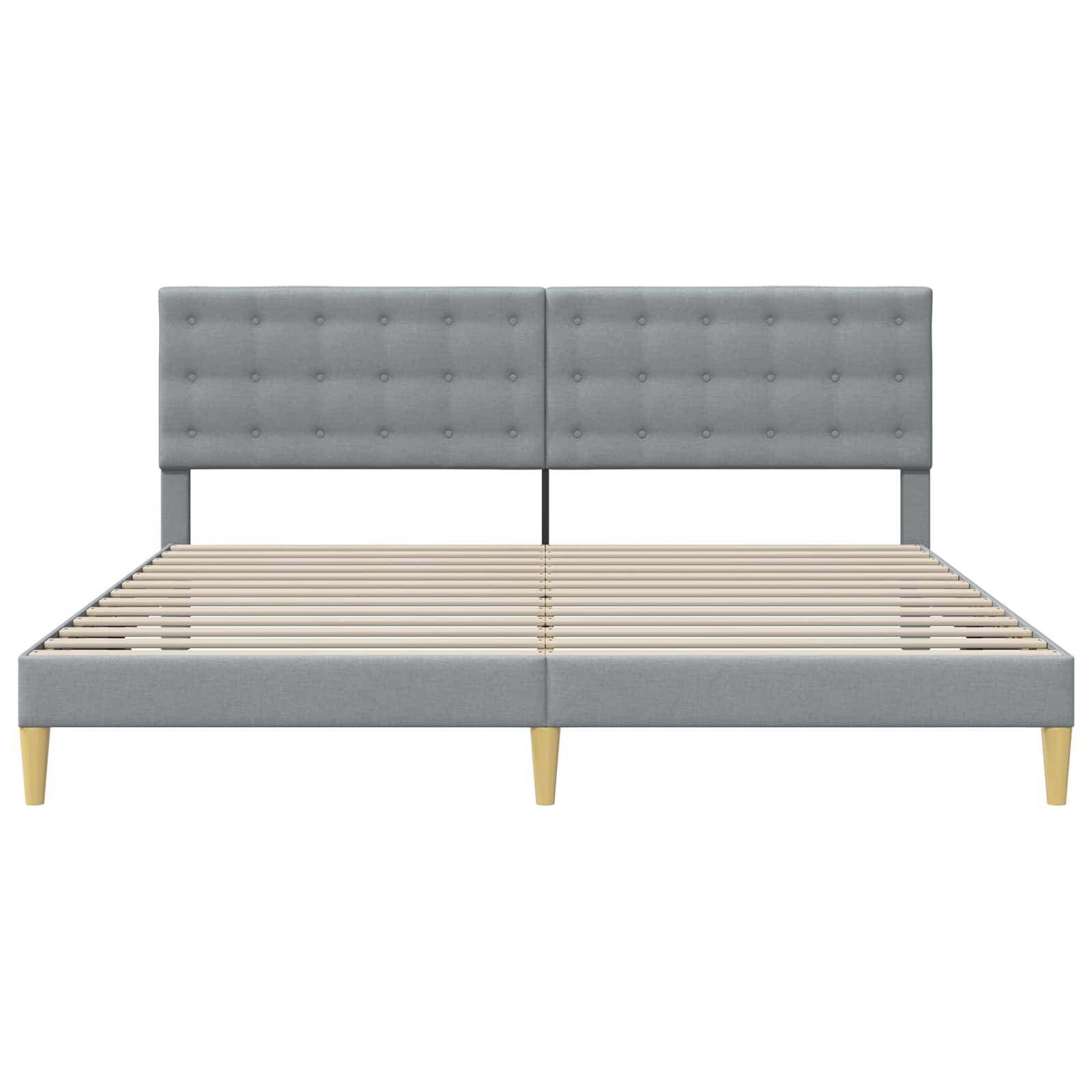 vidaXL Bettrahmen mit Kopfteil Hellgrau 180 x 200 cm Stoff