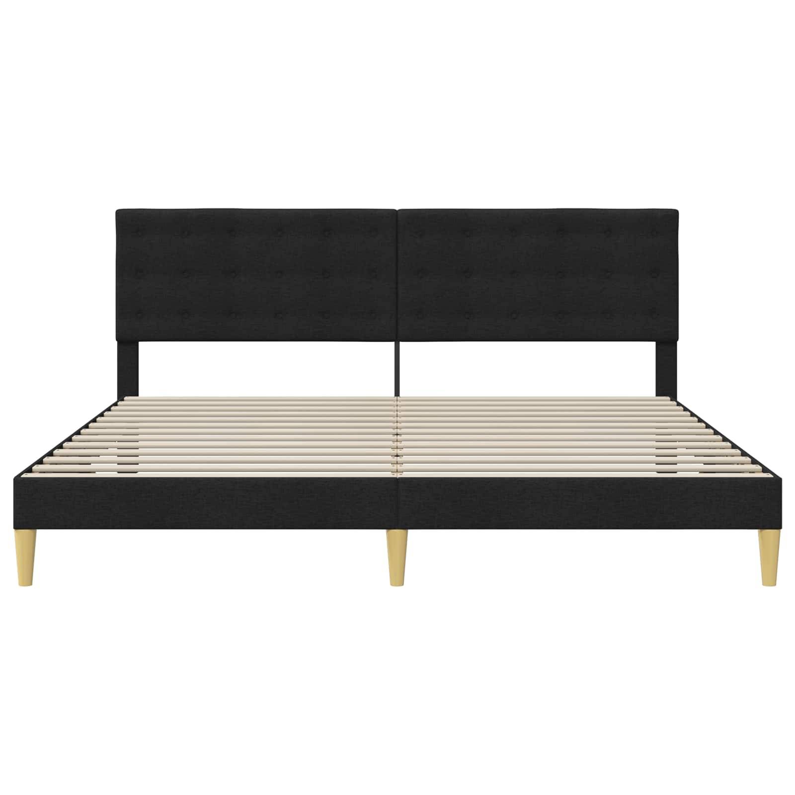 vidaXL Bettrahmen mit Kopfteil Schwarz 180 x 200 cm Stoff