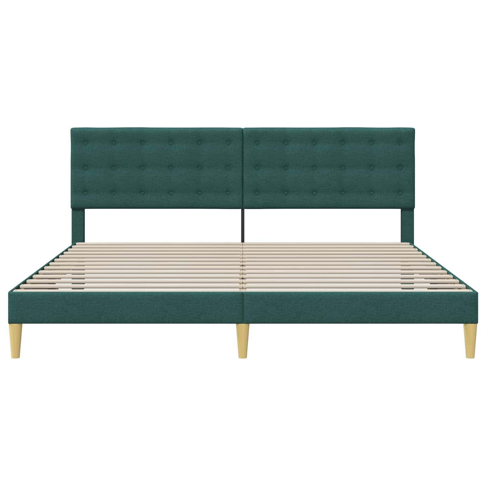 vidaXL Bettrahmen mit Kopfteil Dunkelgrün 180 x 200 cm Stoff