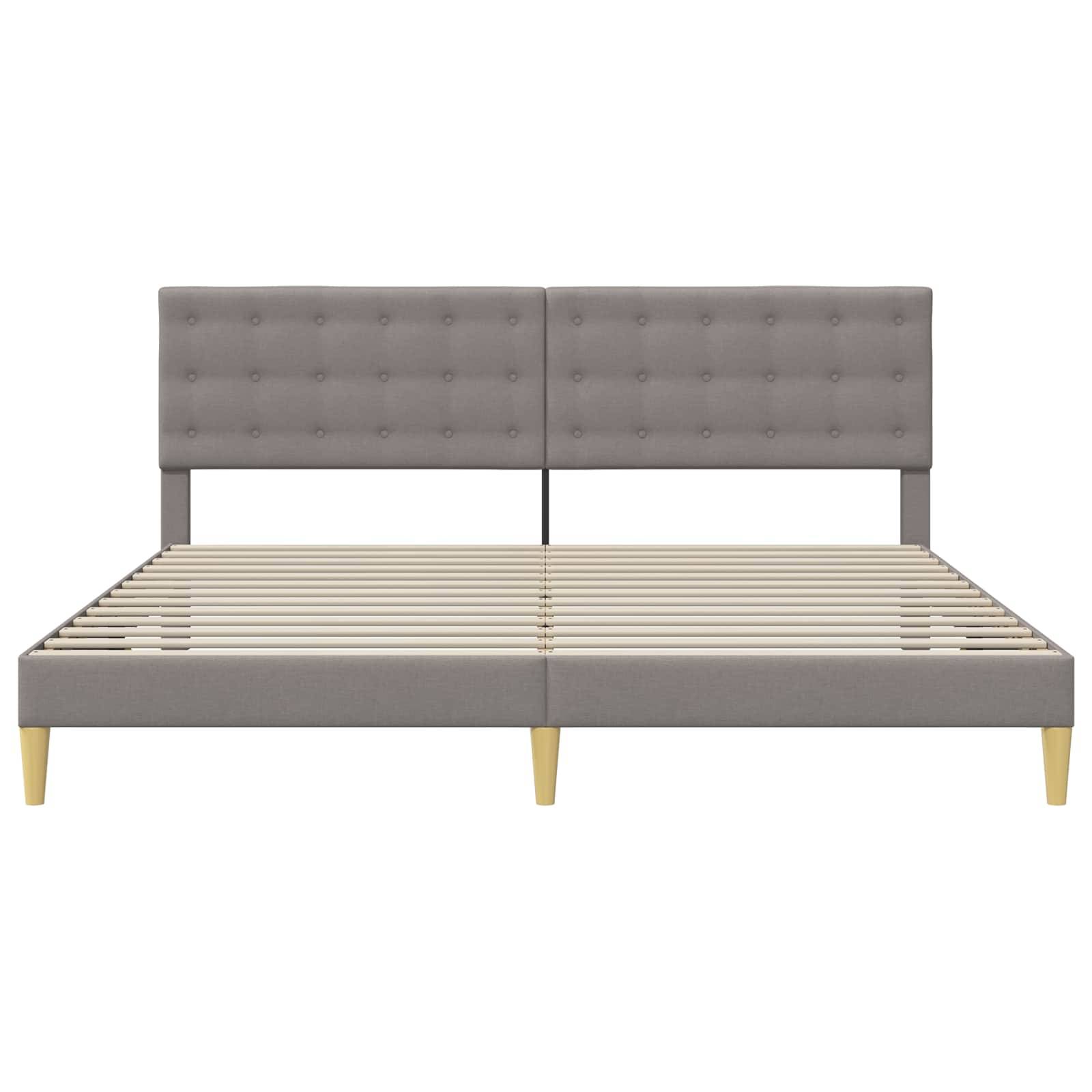 vidaXL Bettrahmen mit Kopfteil Taupe 180 x 200 cm Stoff