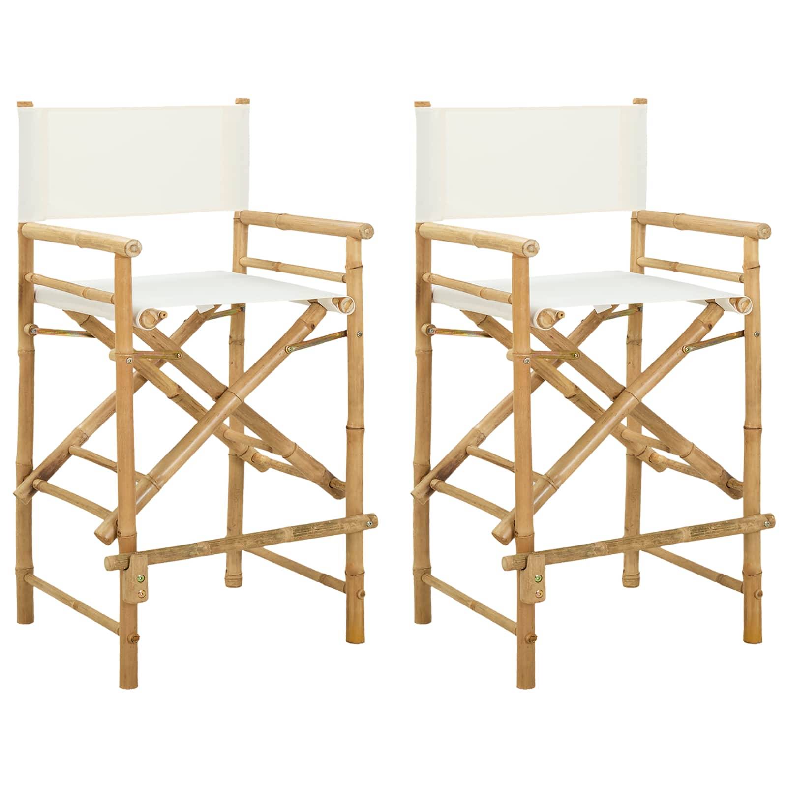 vidaXL Klappstuhl für Regisseure 2 pcs Natur 58 x 48 x 115 cm Bambus