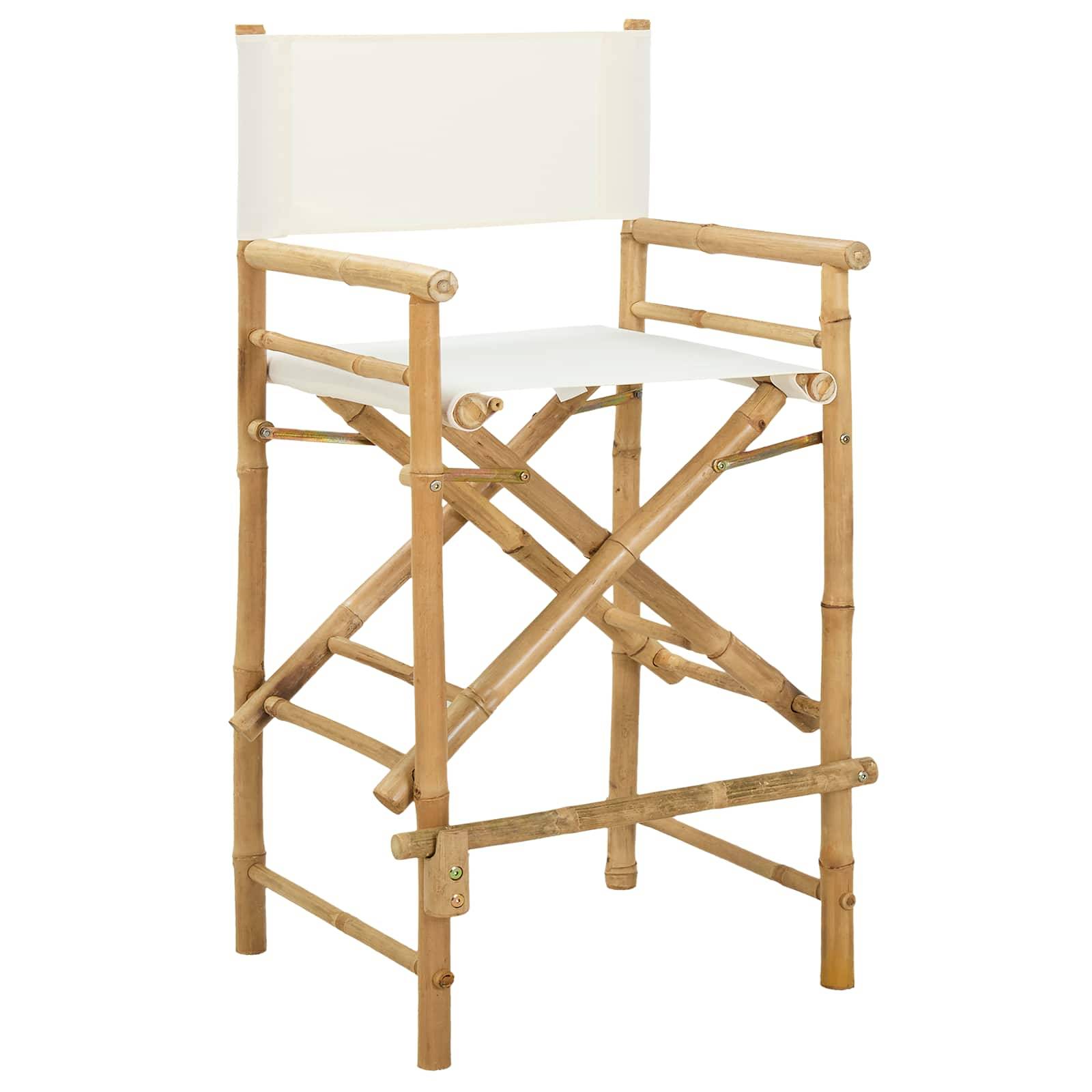 vidaXL Klappstuhl für Regisseure 2 pcs Natur 58 x 48 x 115 cm Bambus