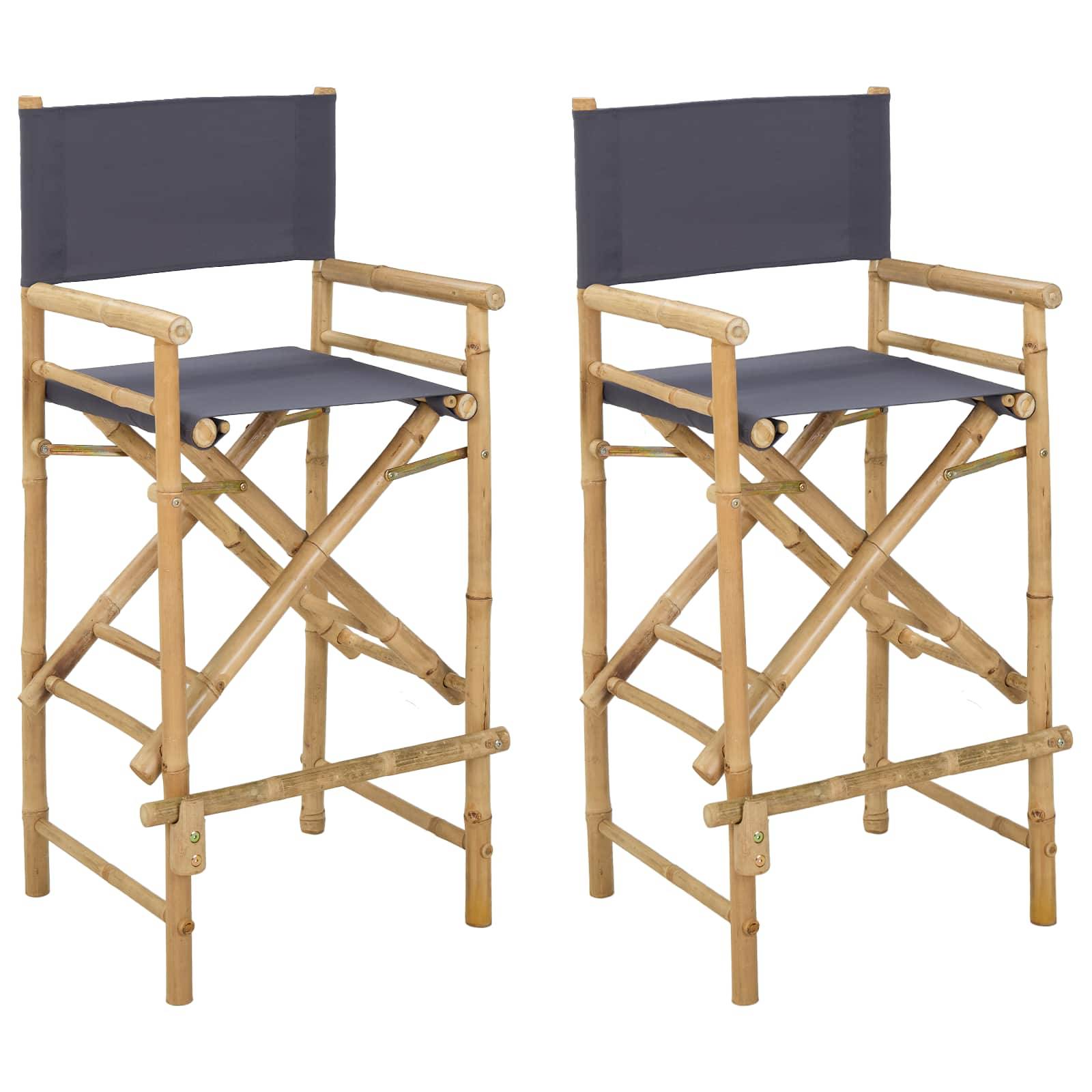 vidaXL Klappstuhl für Regisseure 2 pcs Natur 58 x 48 x 115 cm Bambus