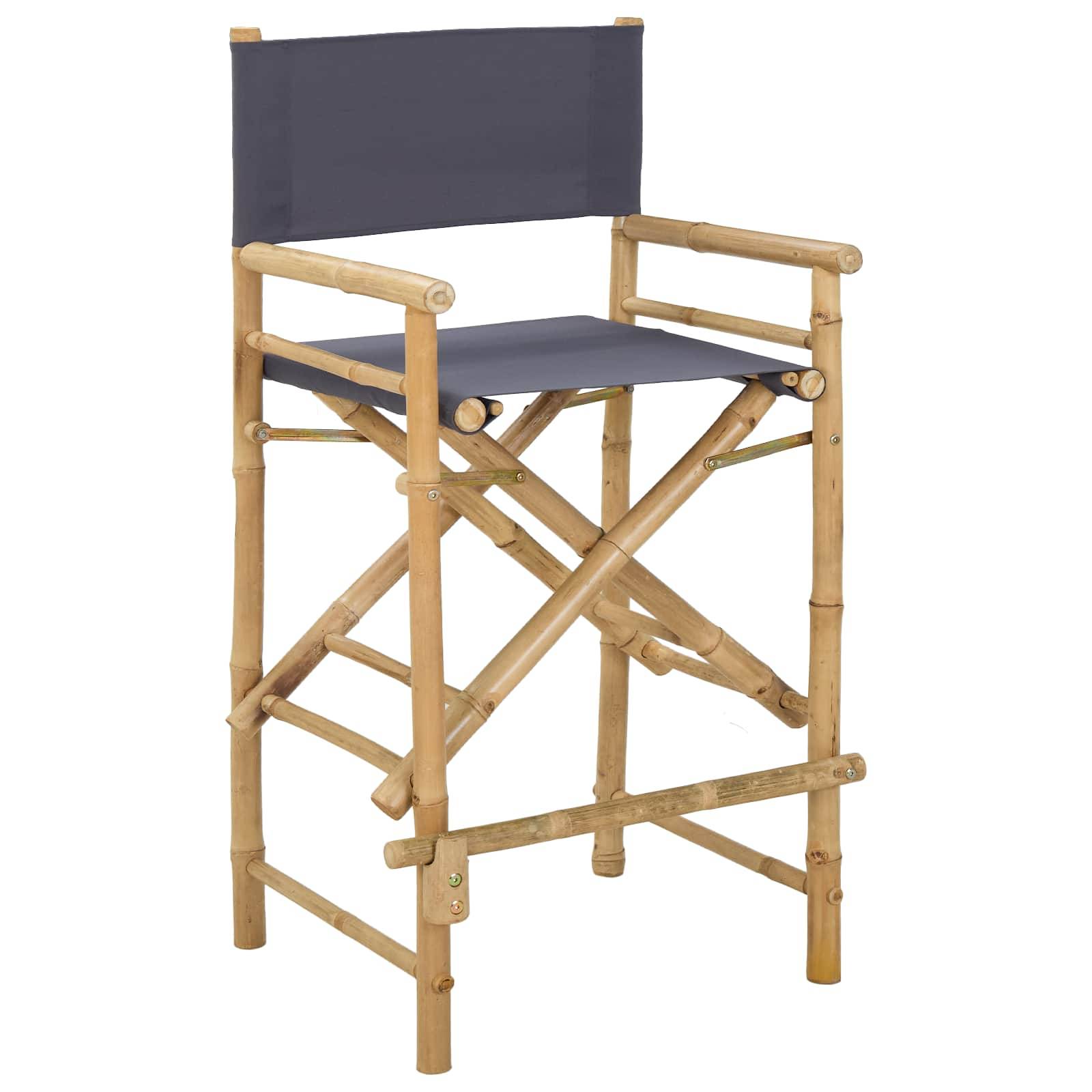 vidaXL Klappstuhl für Regisseure 2 pcs Natur 58 x 48 x 115 cm Bambus