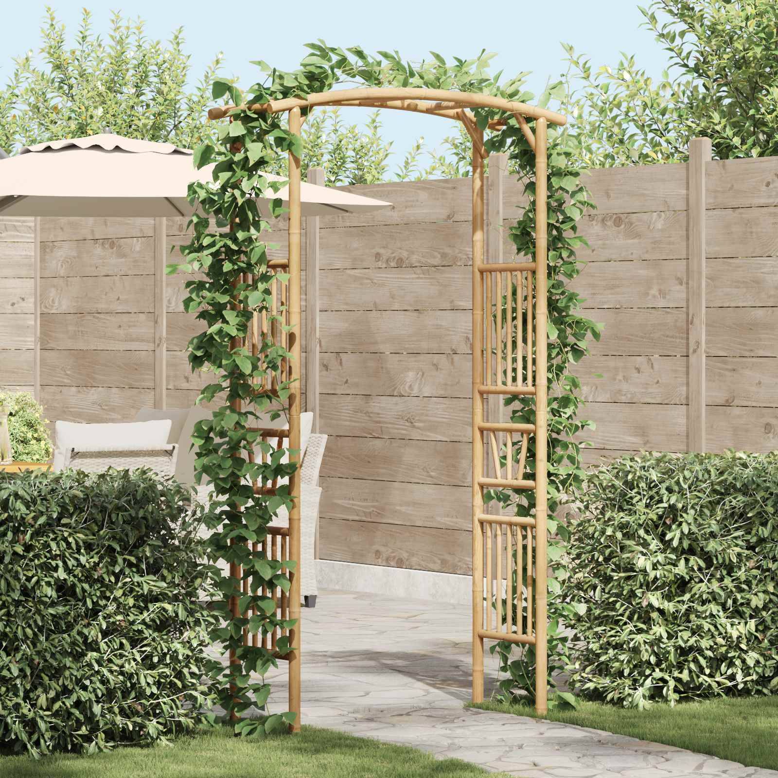 vidaXL Gartenbogen Natur 110 x 40 x 205 cm Bambus