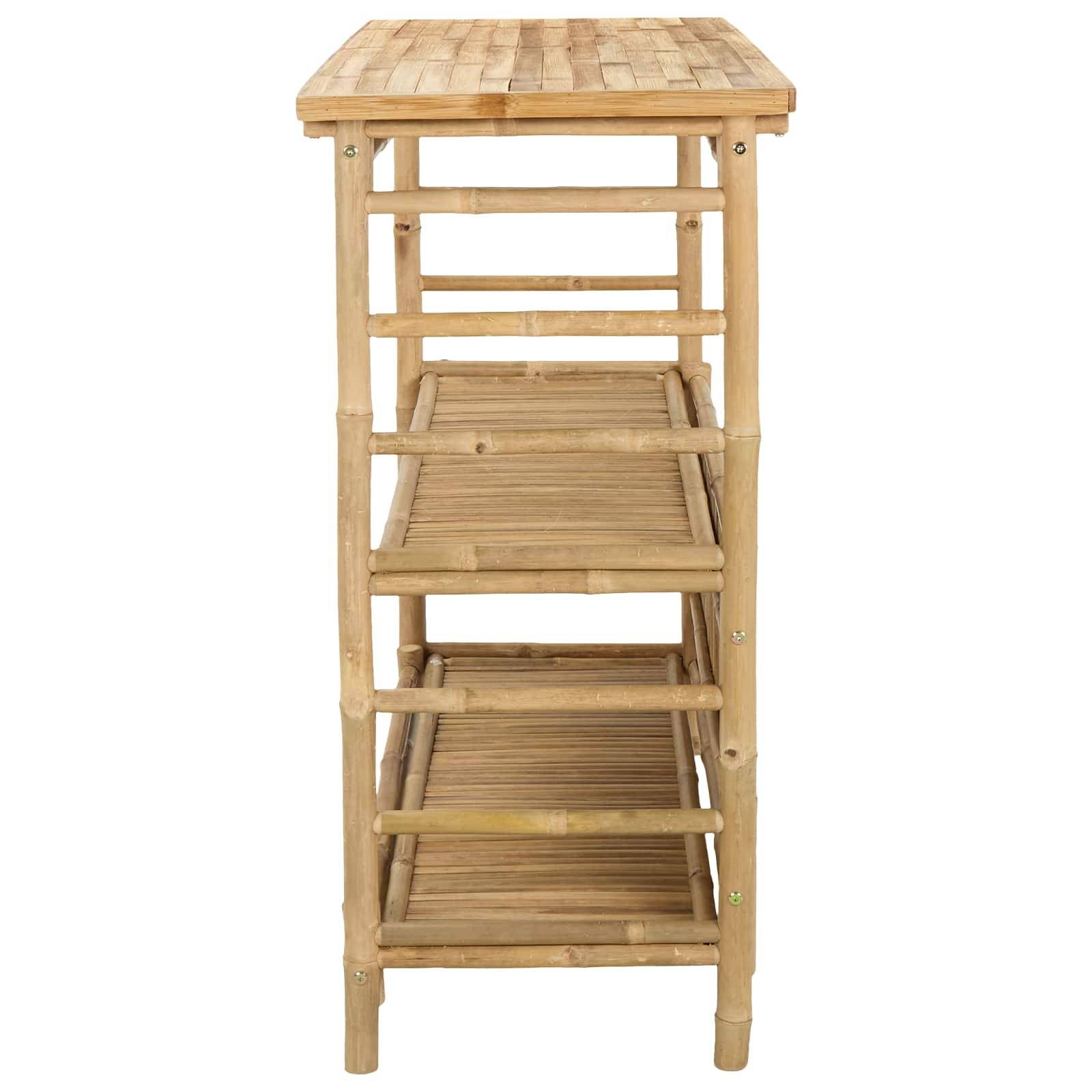 vidaXL Outdoor Bartisch mit Speicher Natur 110 x 50 x 105 cm Bambus