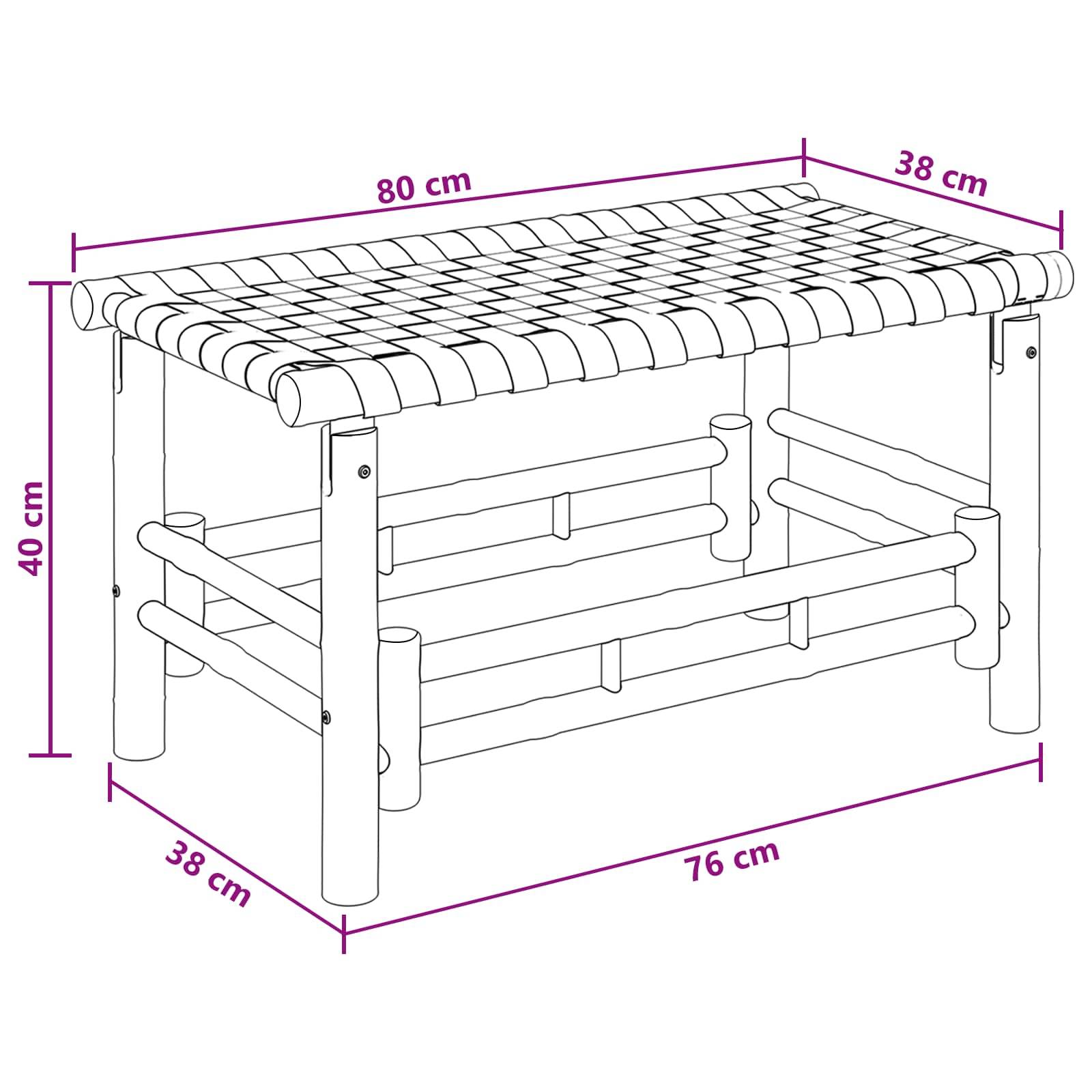 vidaXL Gartenbank Natur 80 x 38 x 40 cm Bambus