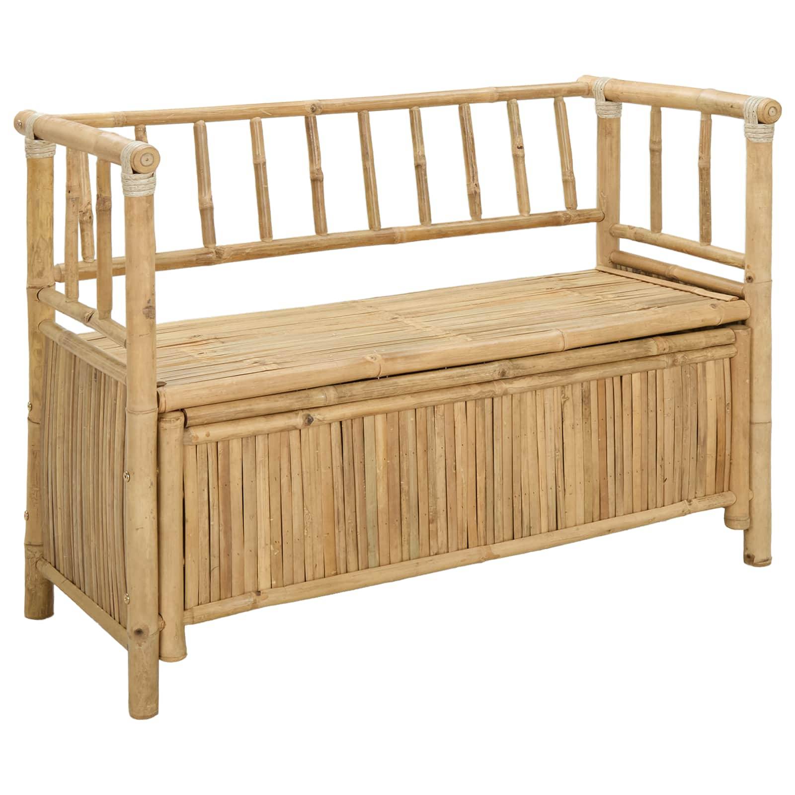 vidaXL Garten-Aufbewahrungsbank Natur 110 x 47 x 80 cm Bambus