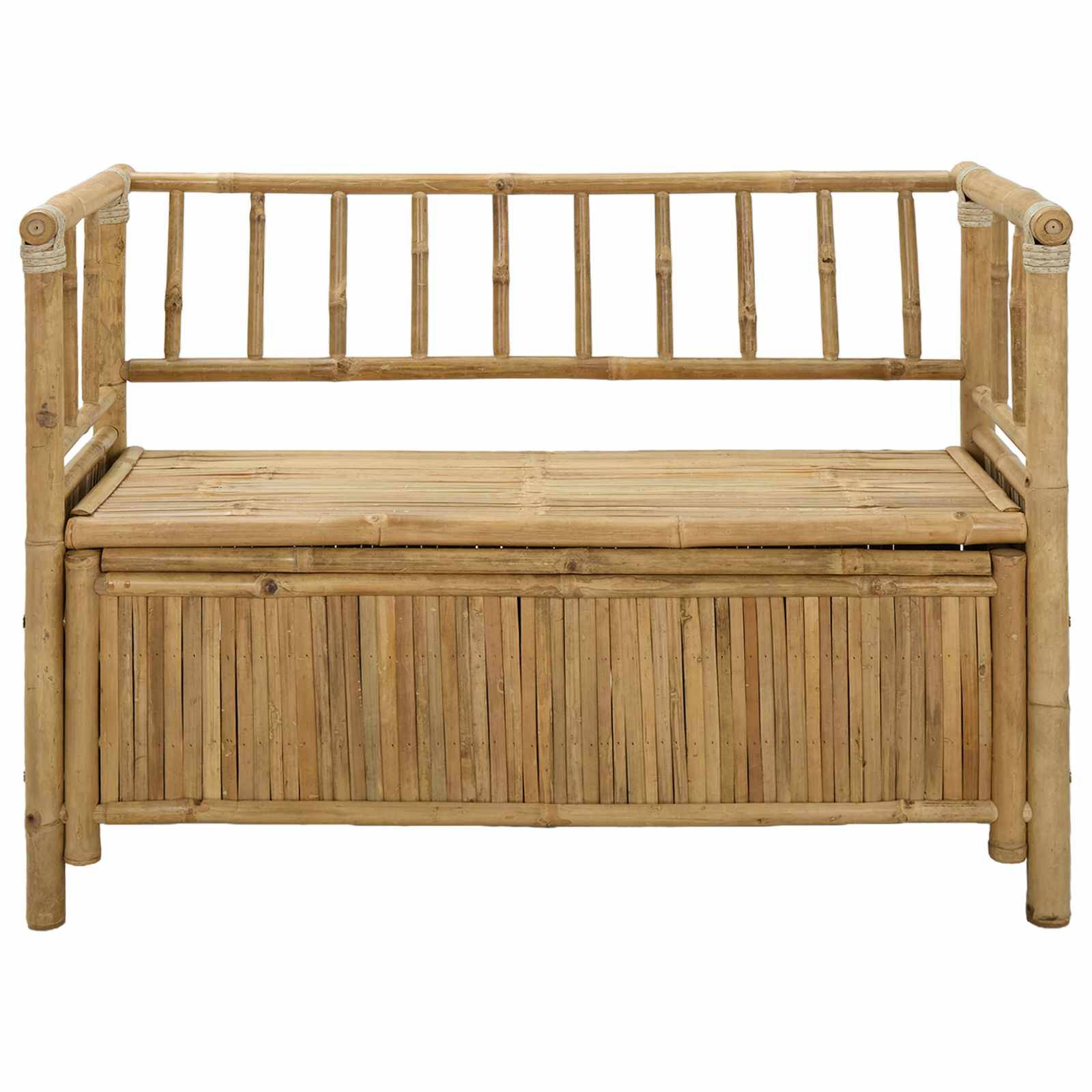 vidaXL Garten-Aufbewahrungsbank Natur 110 x 47 x 80 cm Bambus