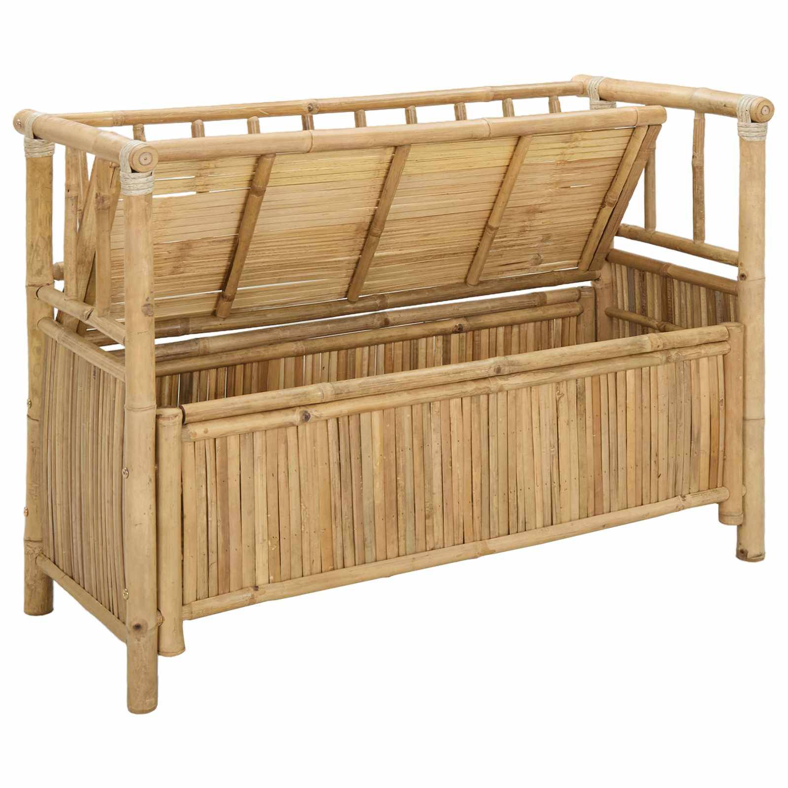 vidaXL Garten-Aufbewahrungsbank Natur 110 x 47 x 80 cm Bambus