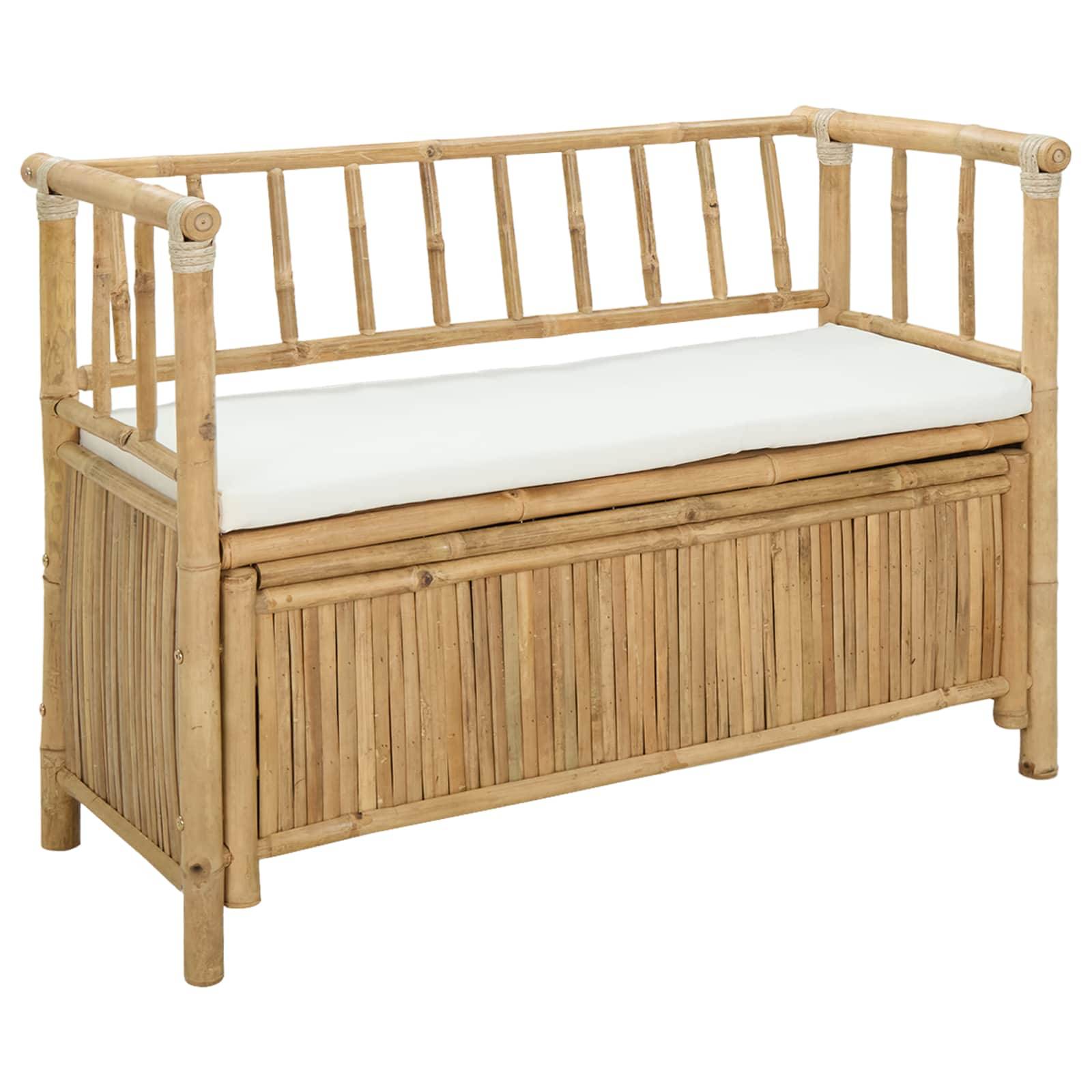 vidaXL Garten-Aufbewahrungsbank Natur 110 x 47 x 80 cm Bambus